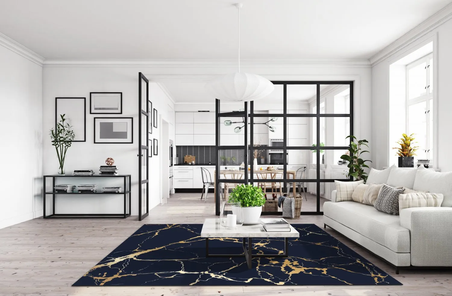 Alfombra Wilton - Cesina (negro/oro)