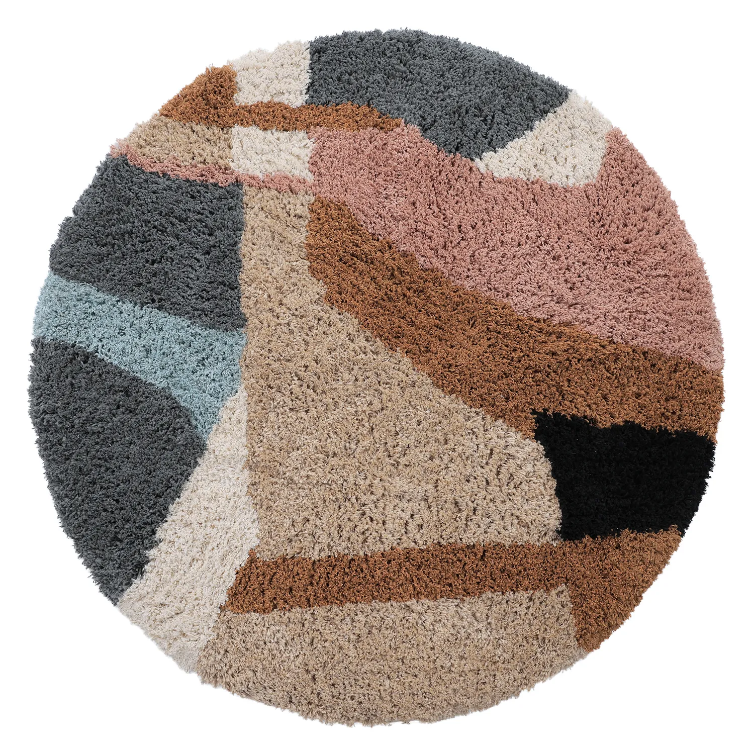 Alfombras redondeadas - Cefalu Natural Cotton Shaggy (multicolor)