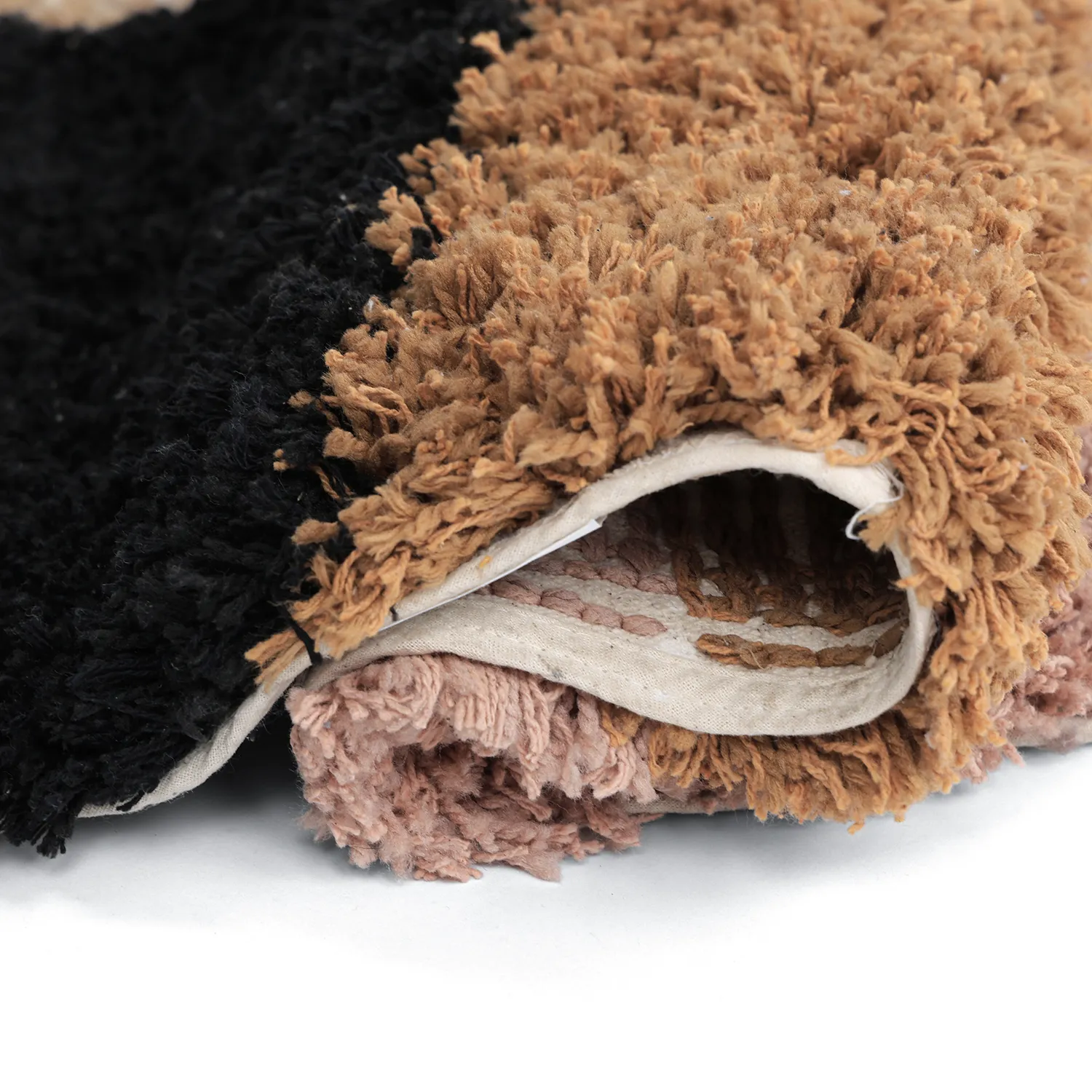 Alfombras redondeadas - Cefalu Natural Cotton Shaggy (multicolor)
