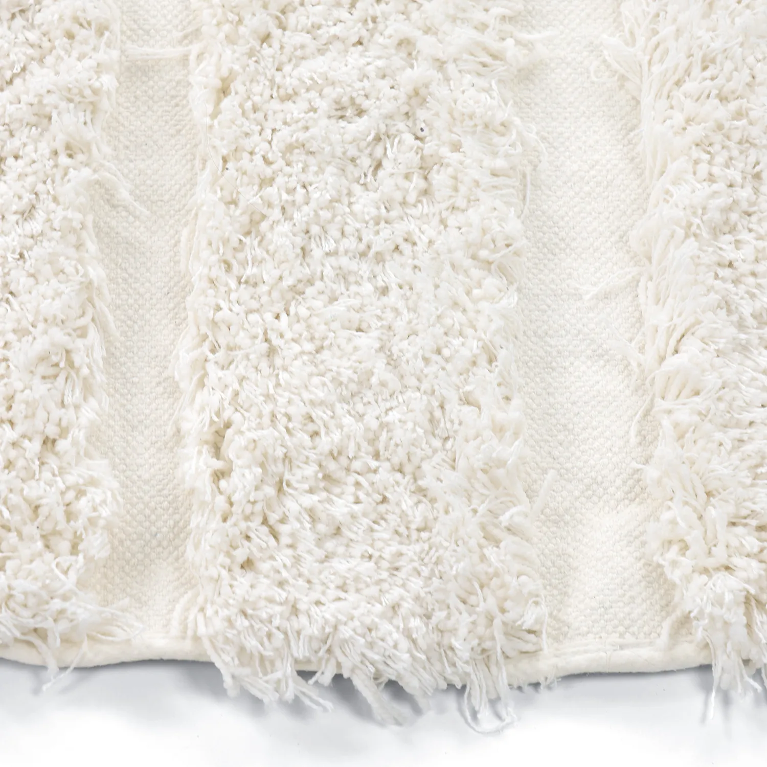 Alfombras redondeadas - Lindos Natural Cotton Shaggy (blanco)