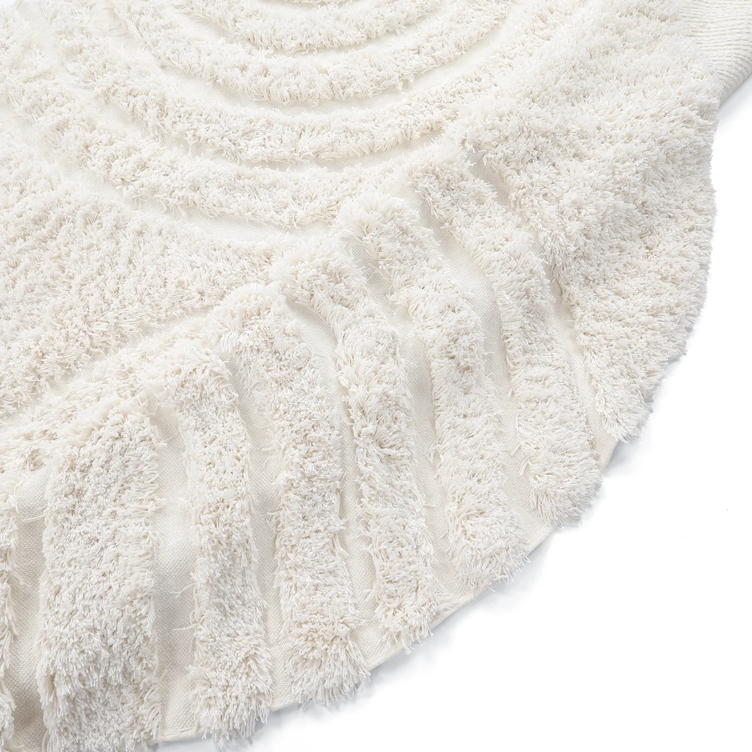 Alfombras redondeadas - Lindos Natural Cotton Shaggy (blanco)
