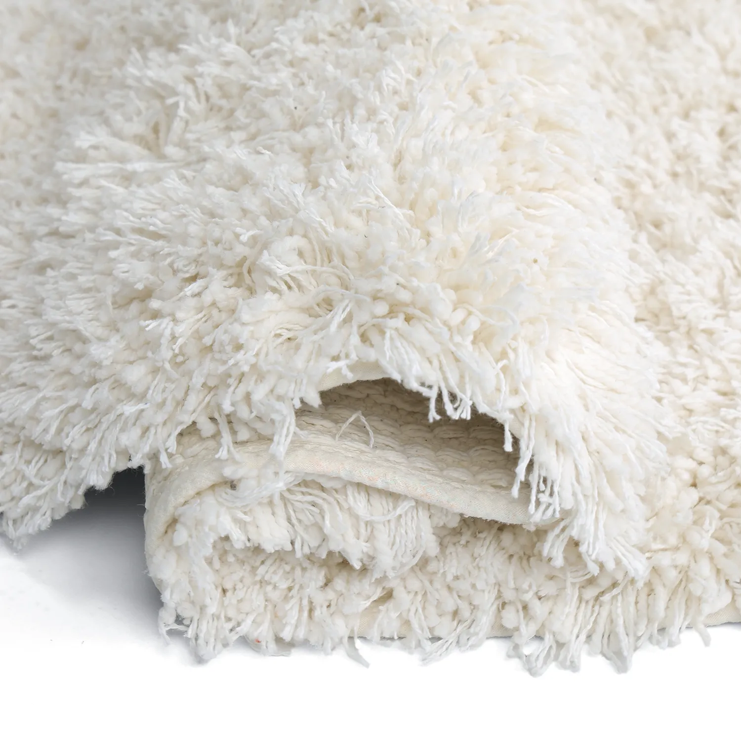 Alfombras redondeadas - Lindos Natural Cotton Shaggy (blanco)