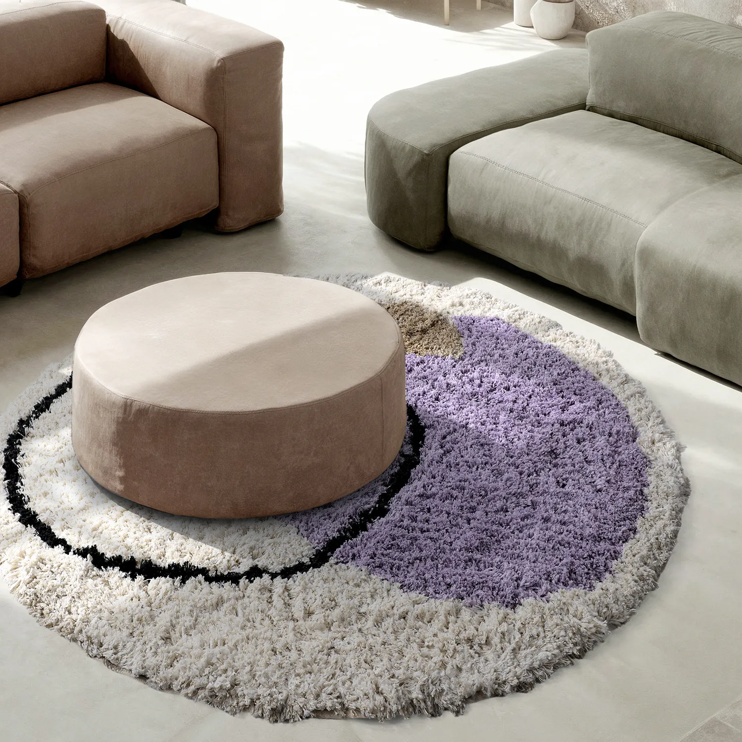 Alfombras redondeadas - Naousa Natural Cotton Shaggy (multicolor)