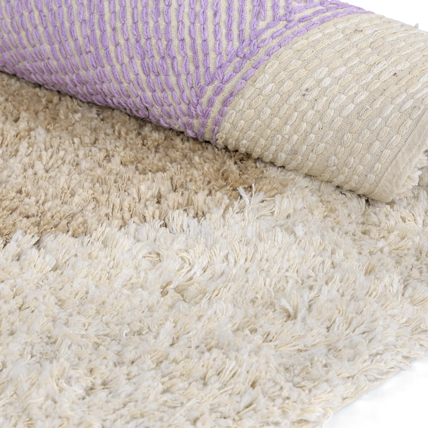 Alfombras redondeadas - Naousa Natural Cotton Shaggy (multicolor)