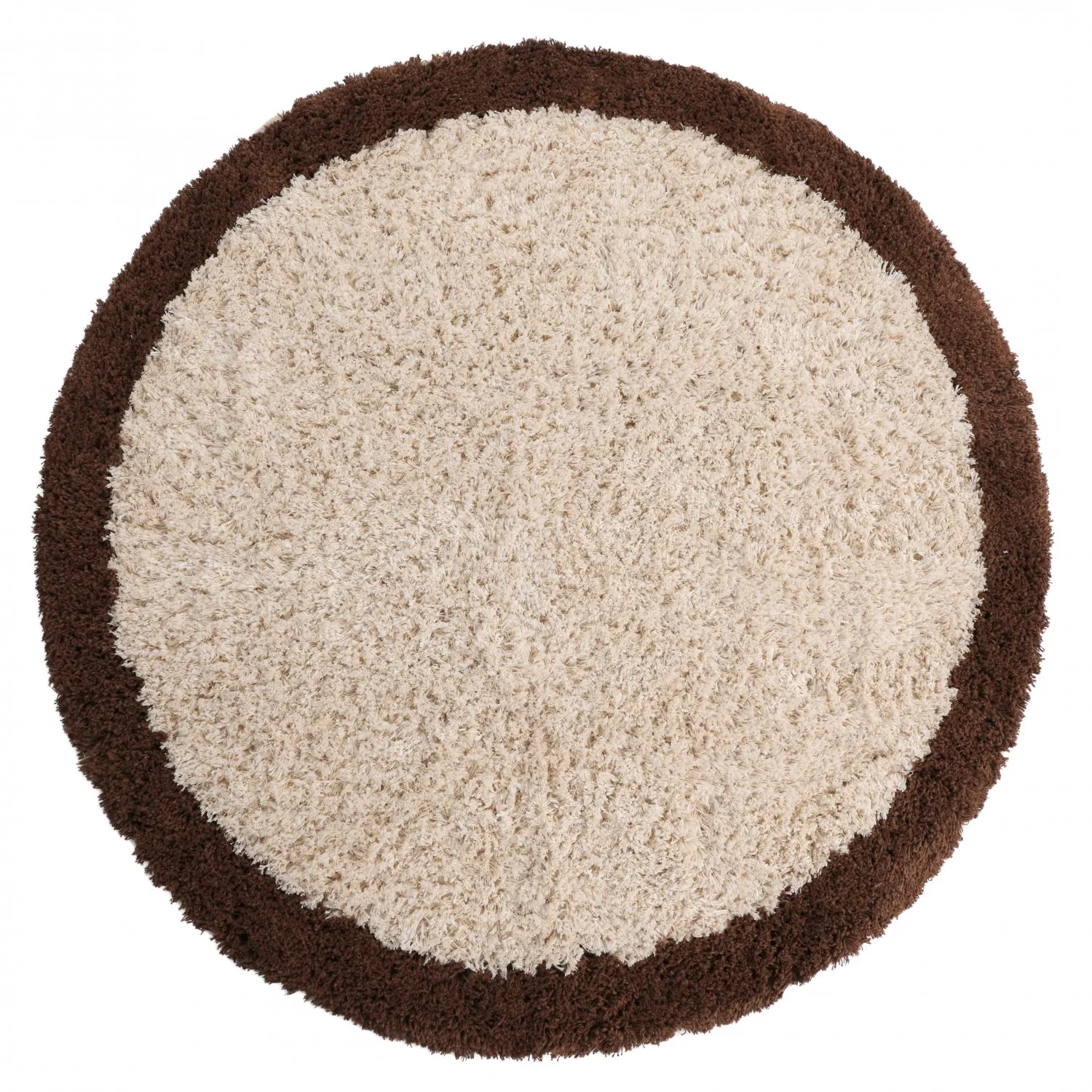 Alfombras redondeadas - Sagres Natural Cotton Shaggy (blanco roto/marrón)