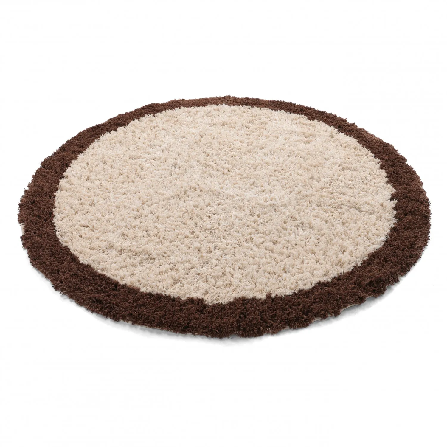 Alfombras redondeadas - Sagres Natural Cotton Shaggy (blanco roto/marrón)