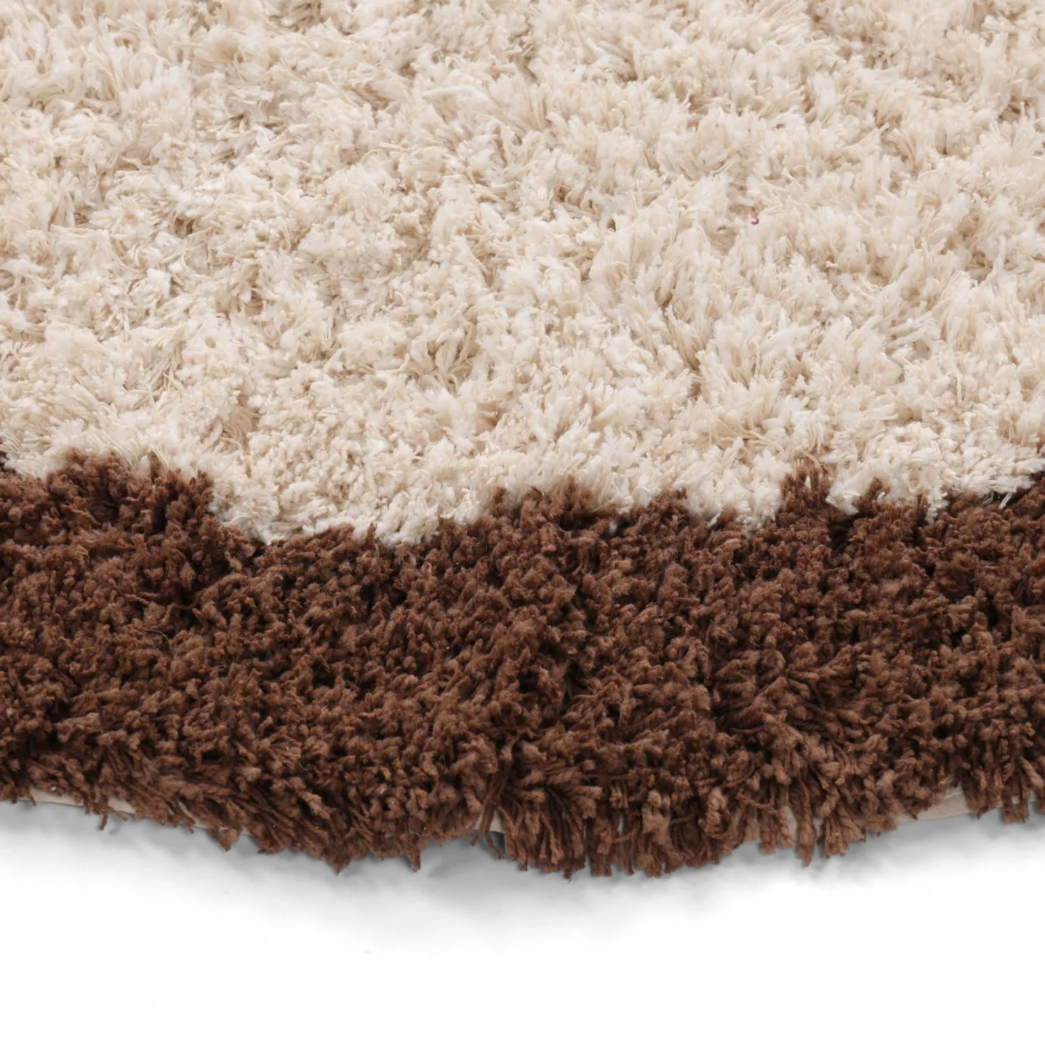 Alfombras redondeadas - Sagres Natural Cotton Shaggy (blanco roto/marrón)