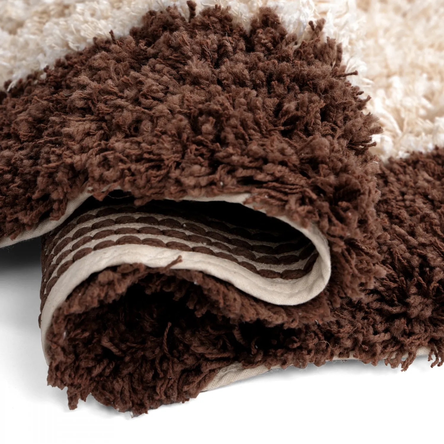 Alfombras redondeadas - Sagres Natural Cotton Shaggy (blanco roto/marrón)