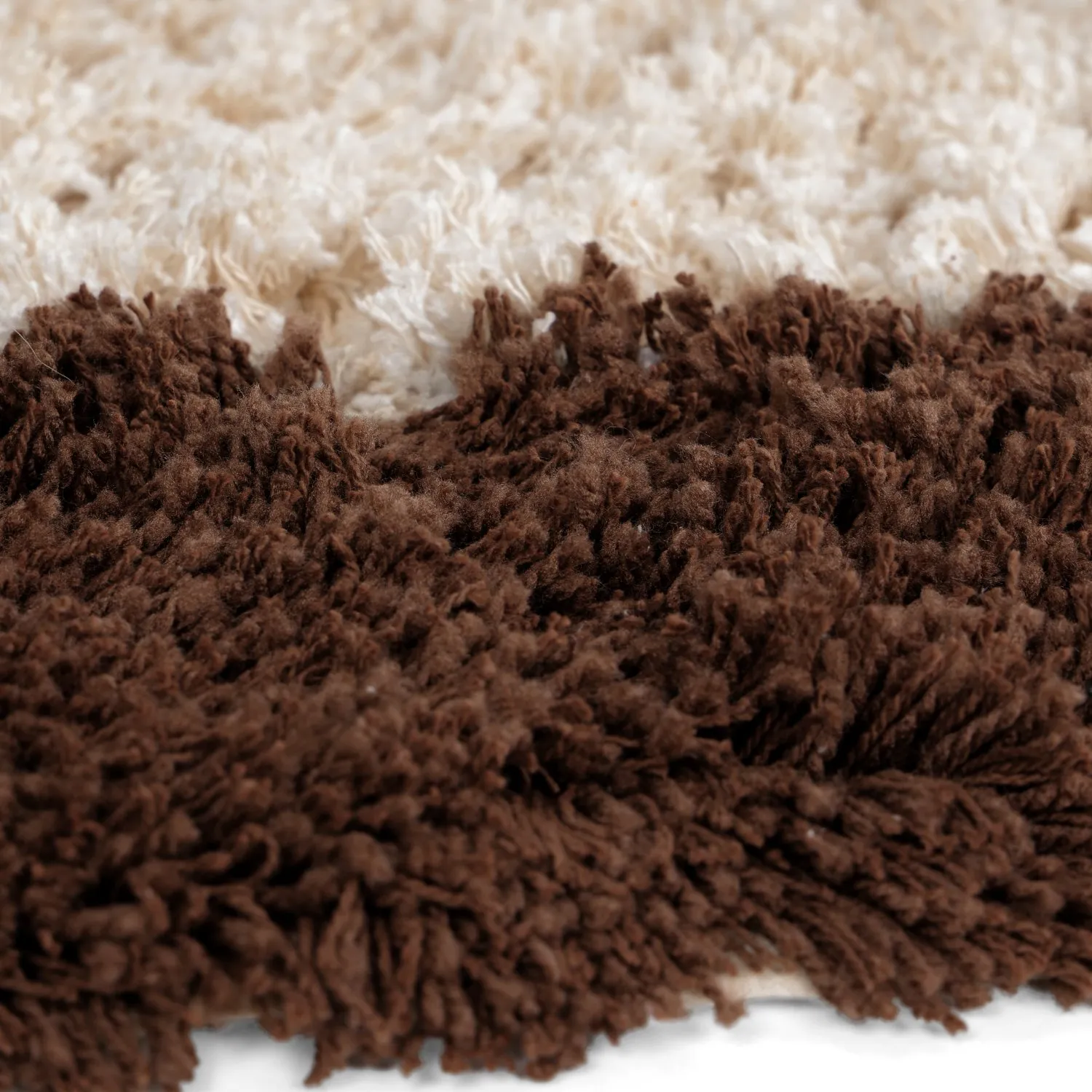 Alfombras redondeadas - Sagres Natural Cotton Shaggy (blanco roto/marrón)