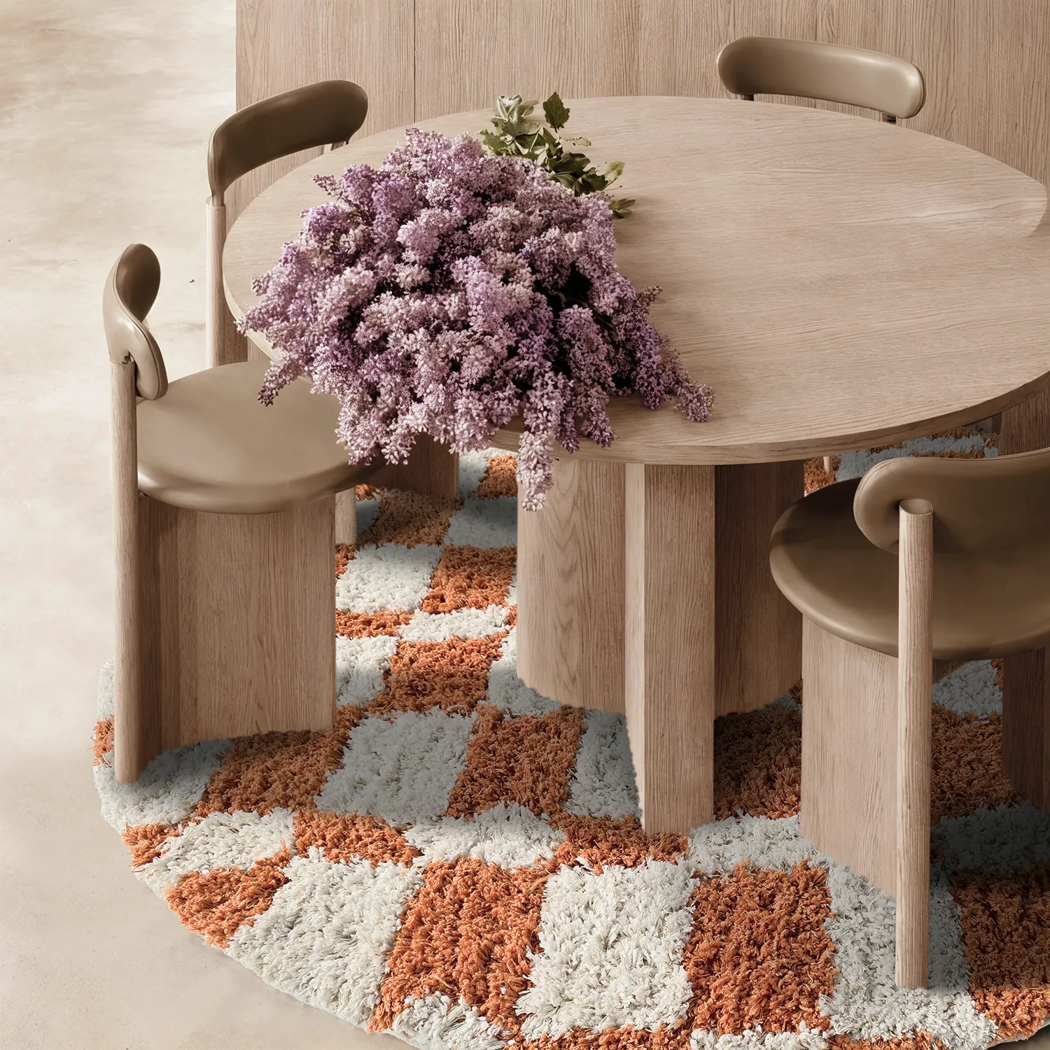 Alfombras redondeadas - Atrani Natural Cotton Shaggy (naranja)