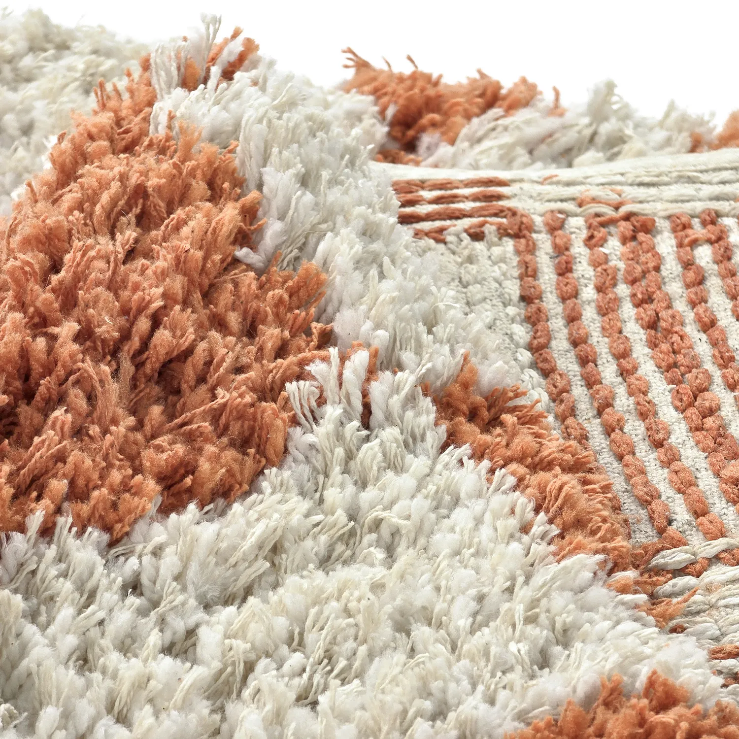 Alfombras redondeadas - Atrani Natural Cotton Shaggy (naranja)