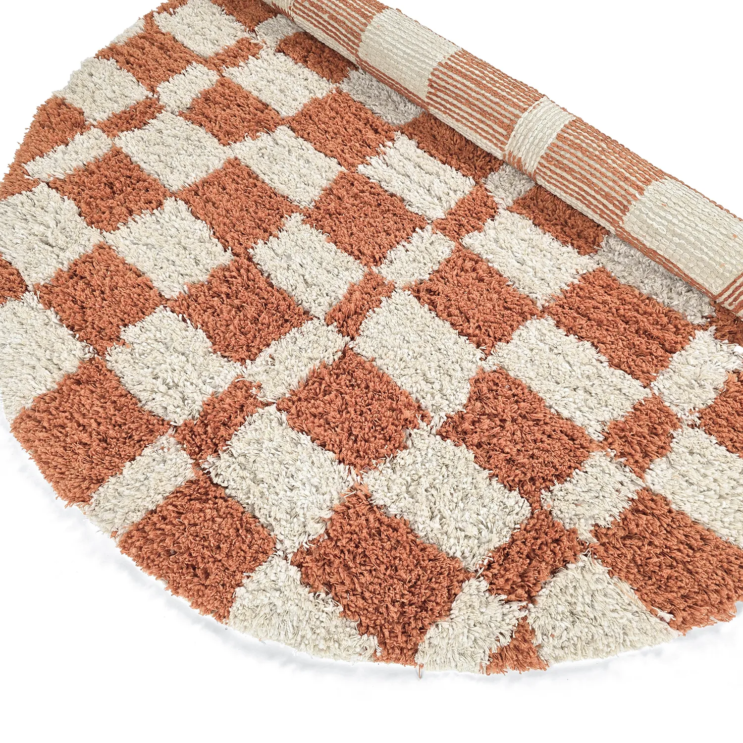 Alfombras redondeadas - Atrani Natural Cotton Shaggy (naranja)