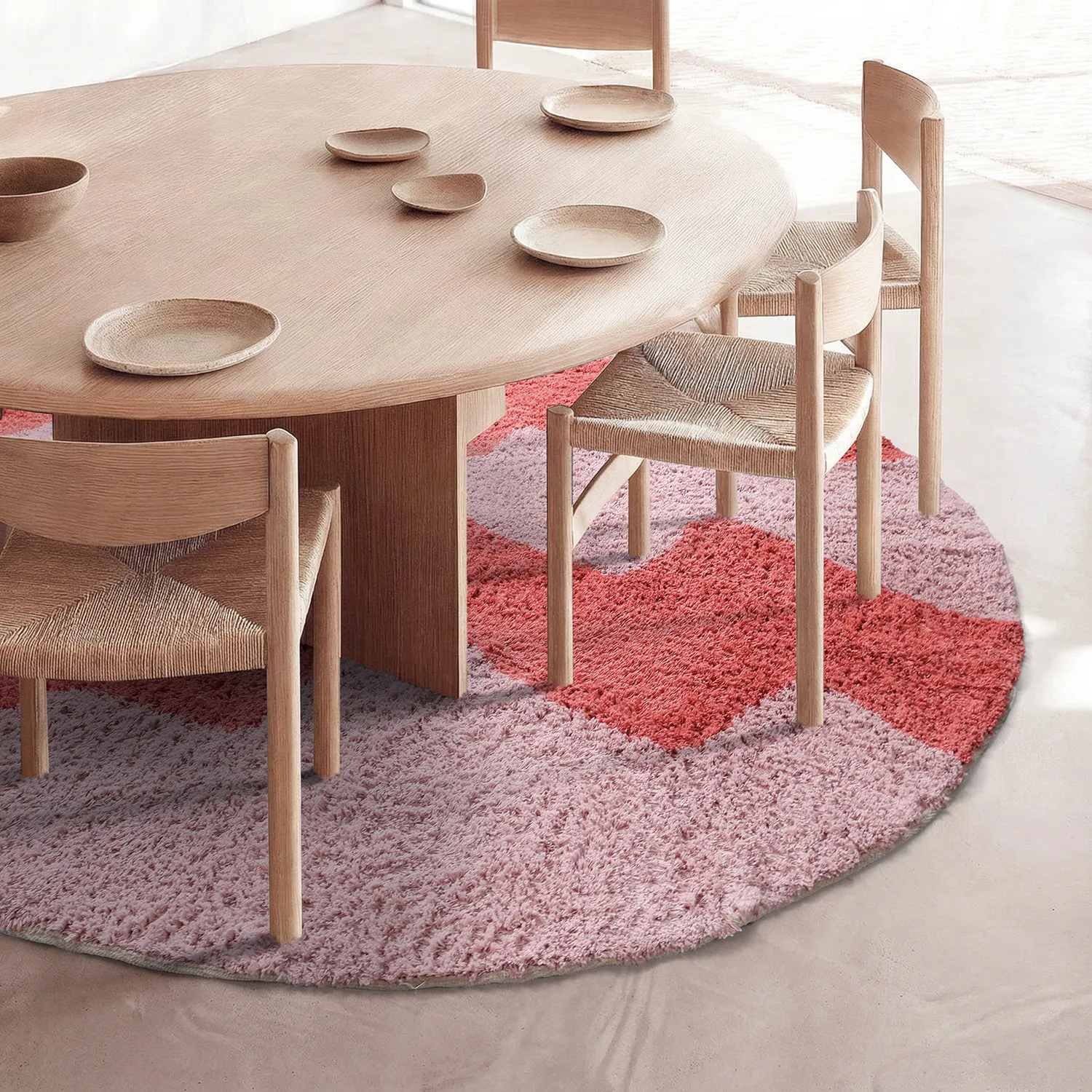 Alfombras de pelo largo - Amira Natural Cotton Shaggy (rosa)