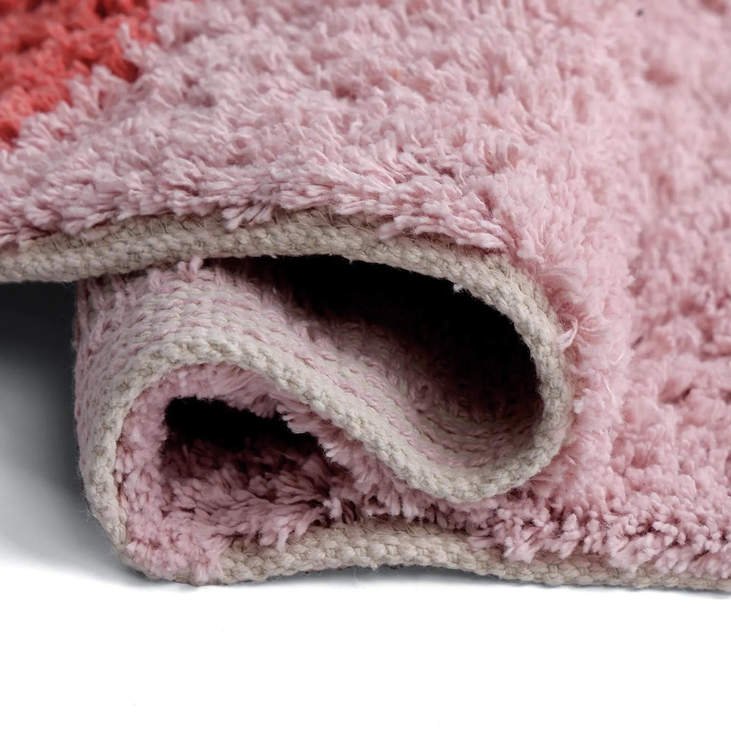Alfombras de pelo largo - Amira Natural Cotton Shaggy (rosa)