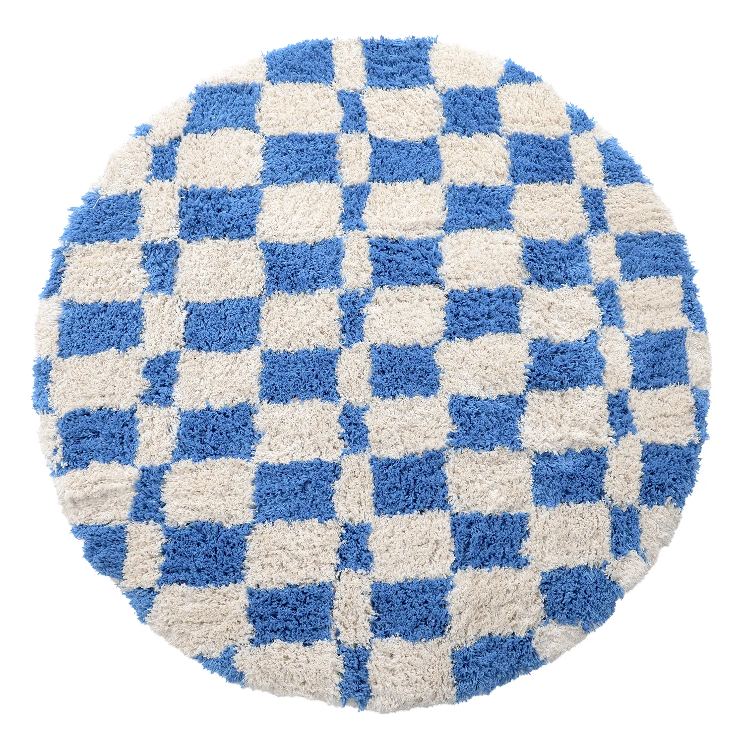 Alfombras redondeadas - Atrani Natural Cotton Shaggy (azul)