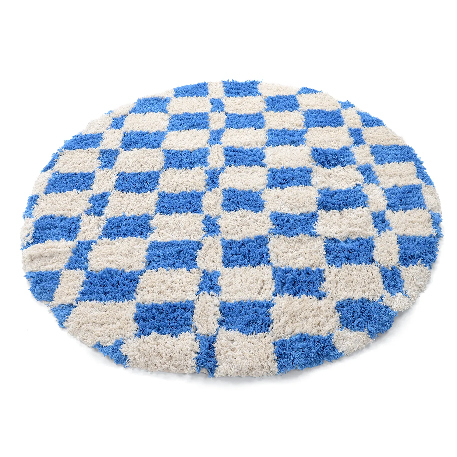 Alfombras redondeadas - Atrani Natural Cotton Shaggy (azul)