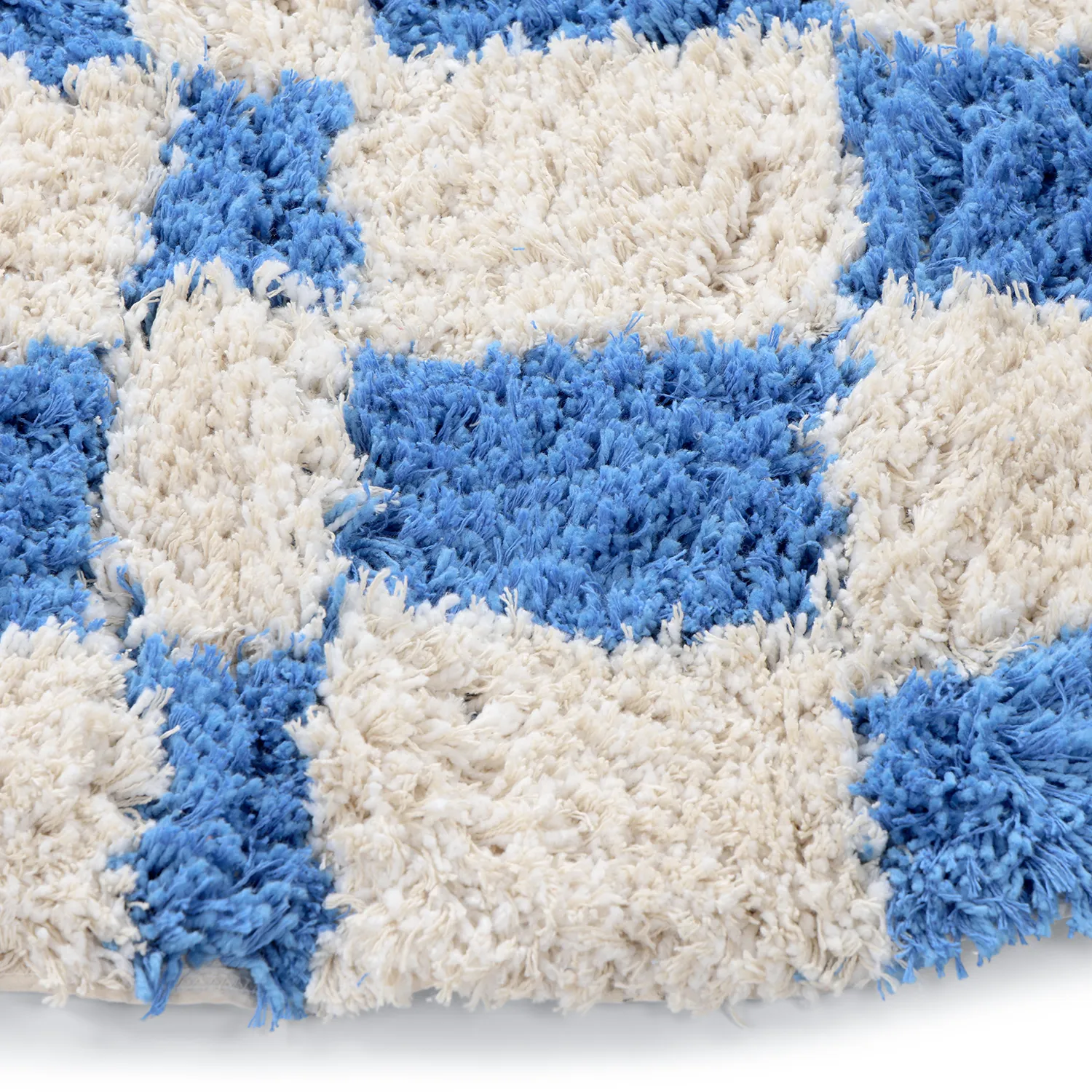 Alfombras redondeadas - Atrani Natural Cotton Shaggy (azul)