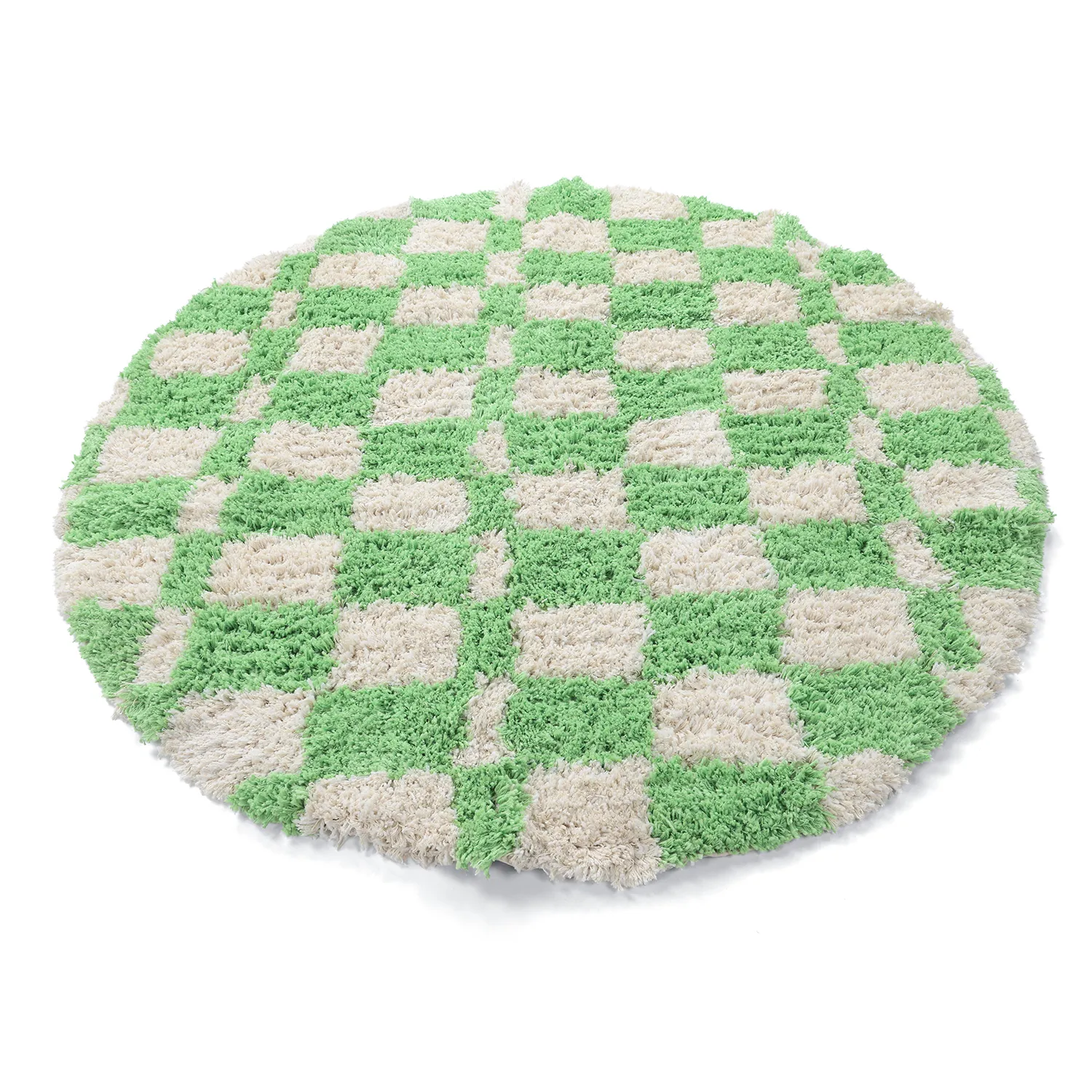 Alfombras redondeadas - Atrani Natural Cotton Shaggy (verde)