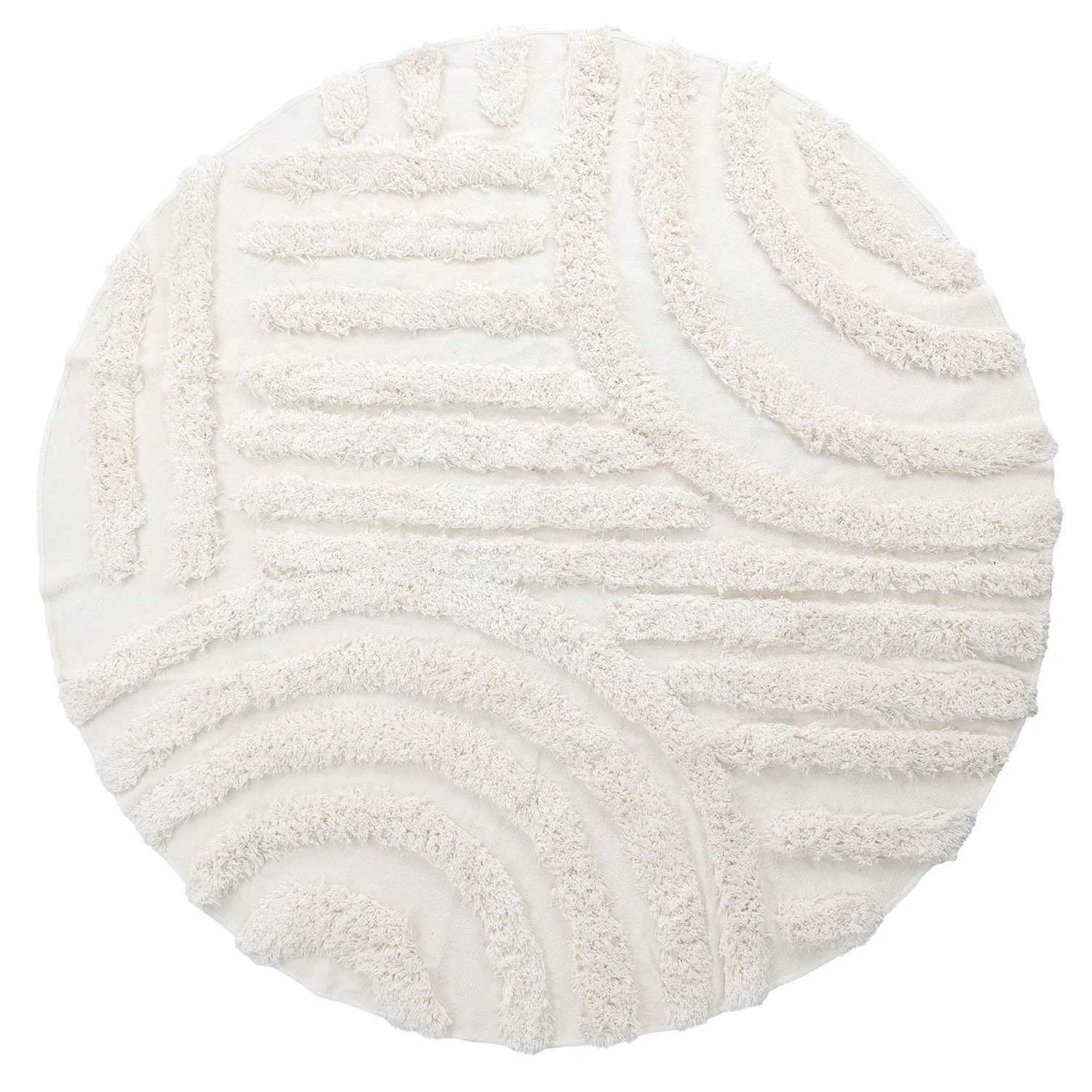 Alfombras redondeadas - Cazorla Natural Cotton Shaggy (blanquecino)