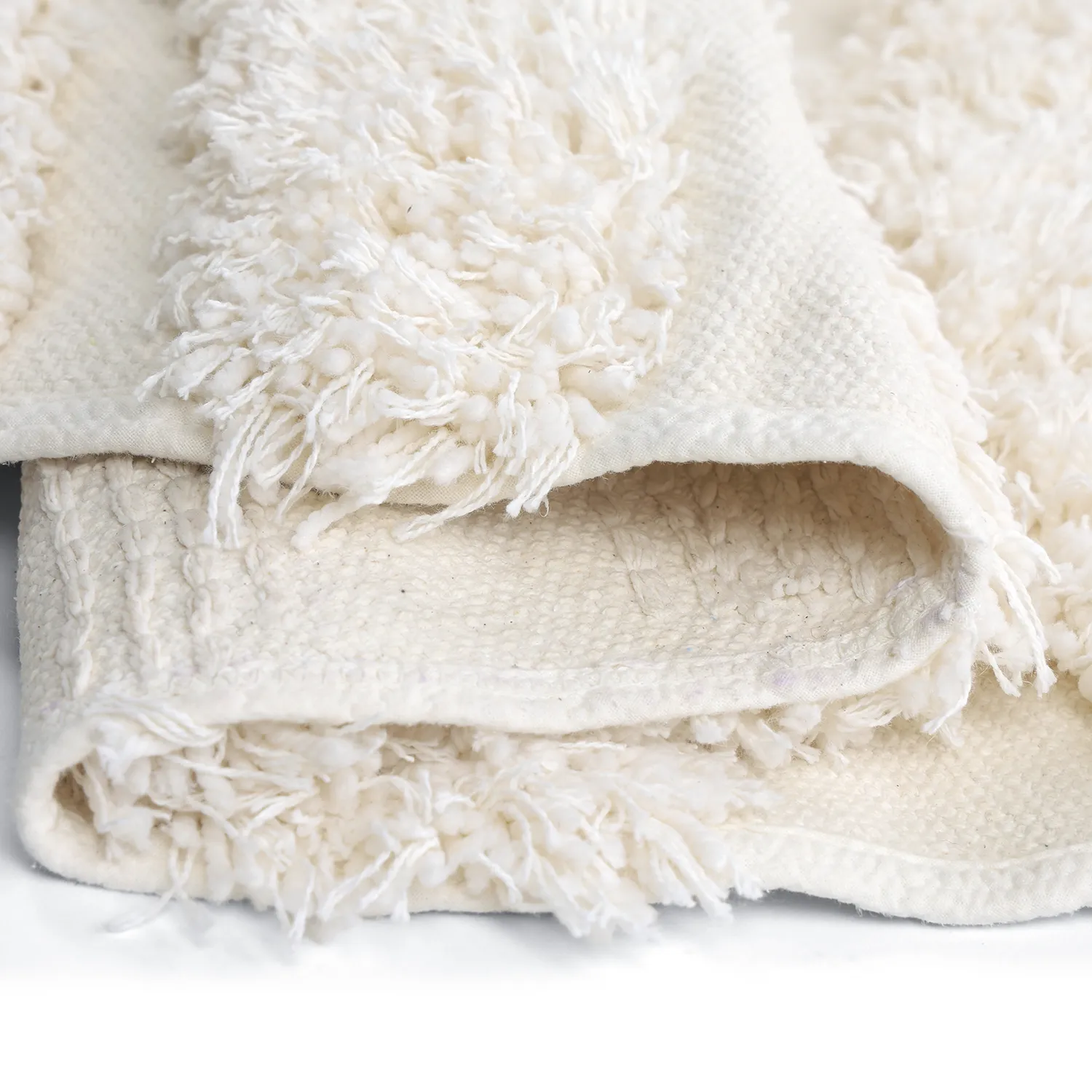 Alfombras redondeadas - Cazorla Natural Cotton Shaggy (blanquecino)
