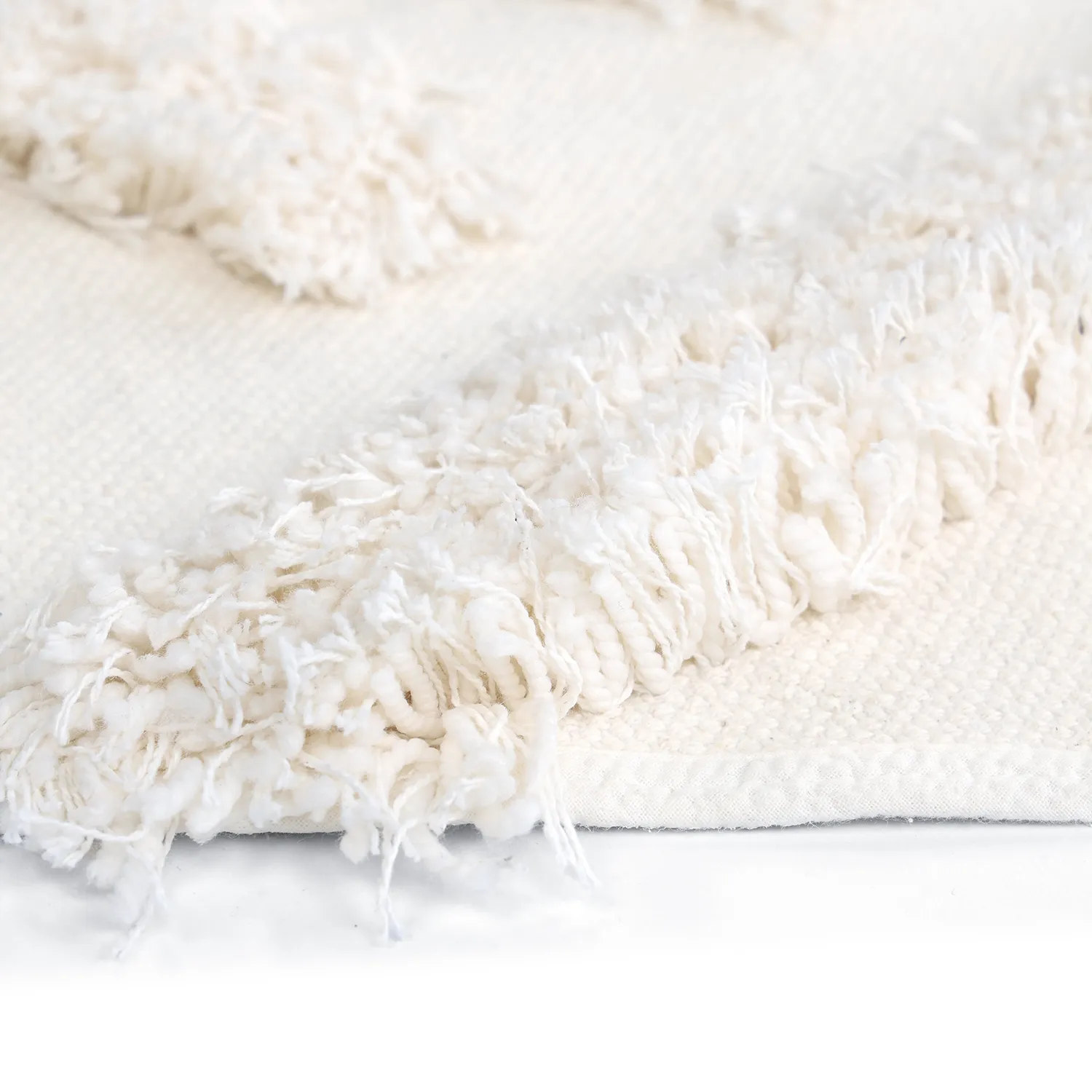 Alfombras redondeadas - Cazorla Natural Cotton Shaggy (blanquecino)