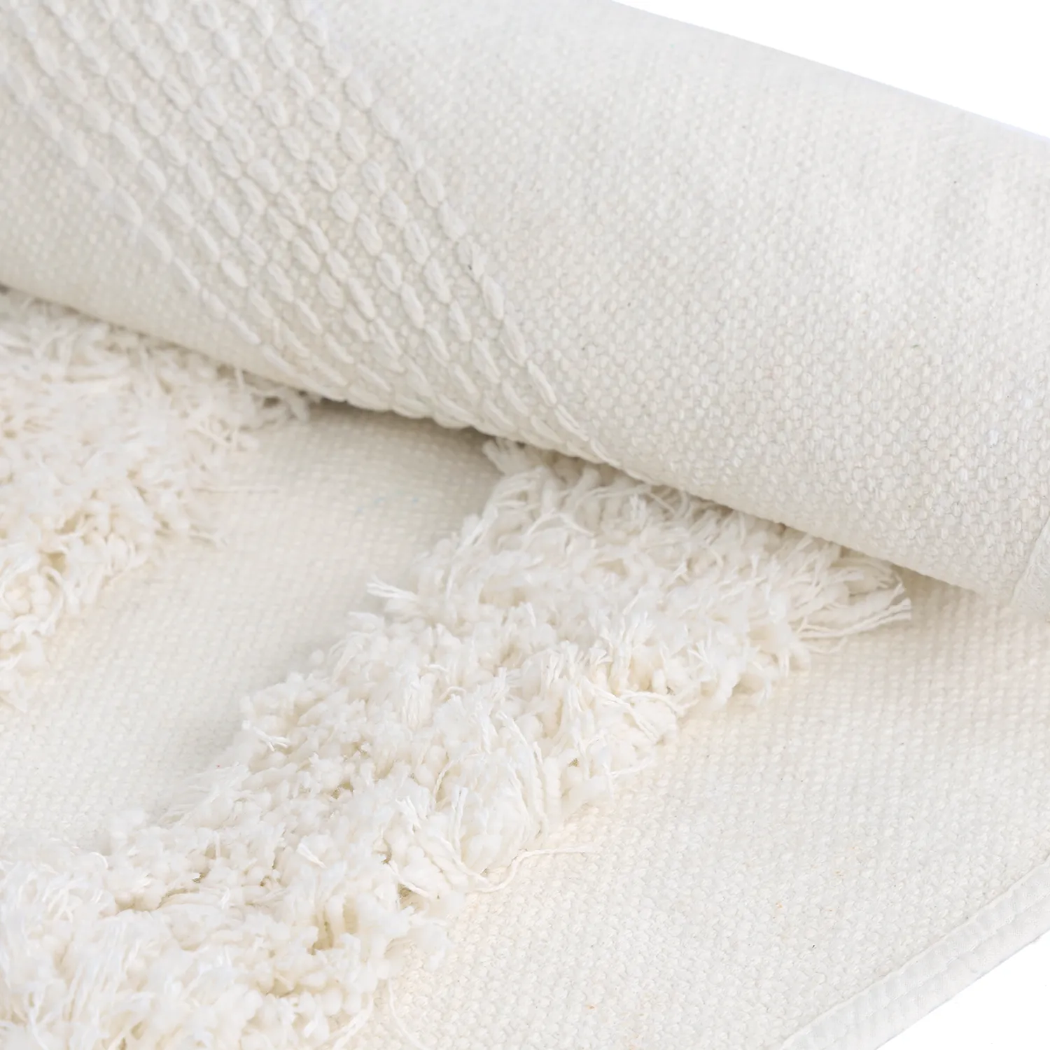 Alfombras redondeadas - Cazorla Natural Cotton Shaggy (blanquecino)
