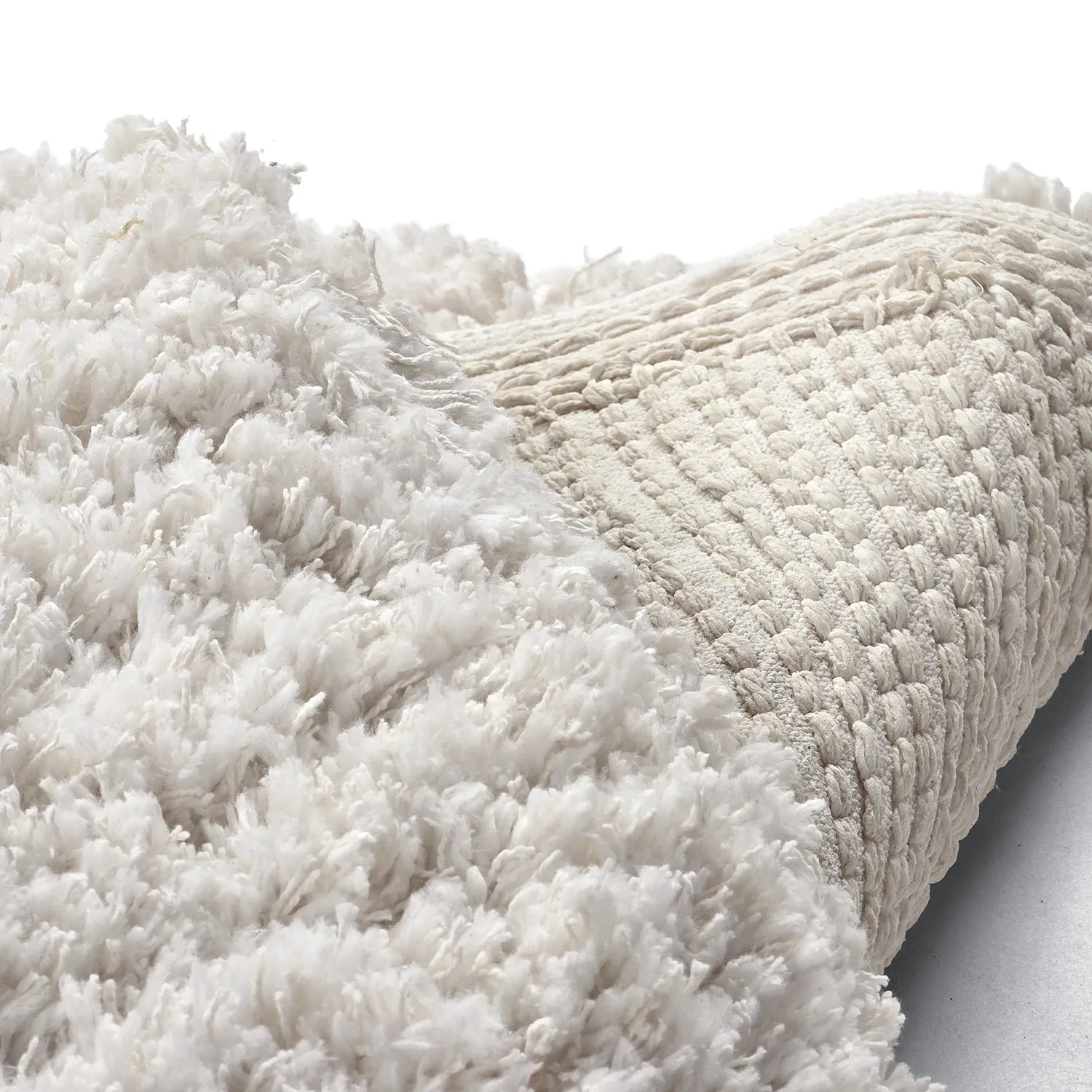 Alfombras redondeadas - Combarro Solid Cotton Shaggy (crema)