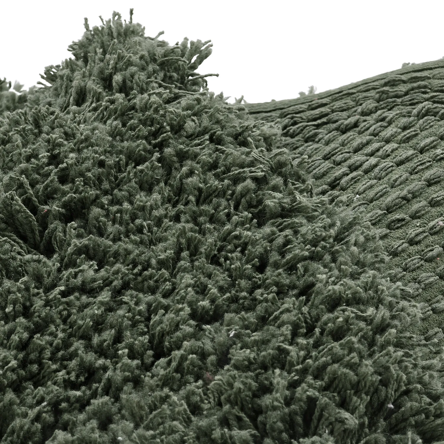 Alfombras redondeadas - Combarro Solid Cotton Shaggy (verde)