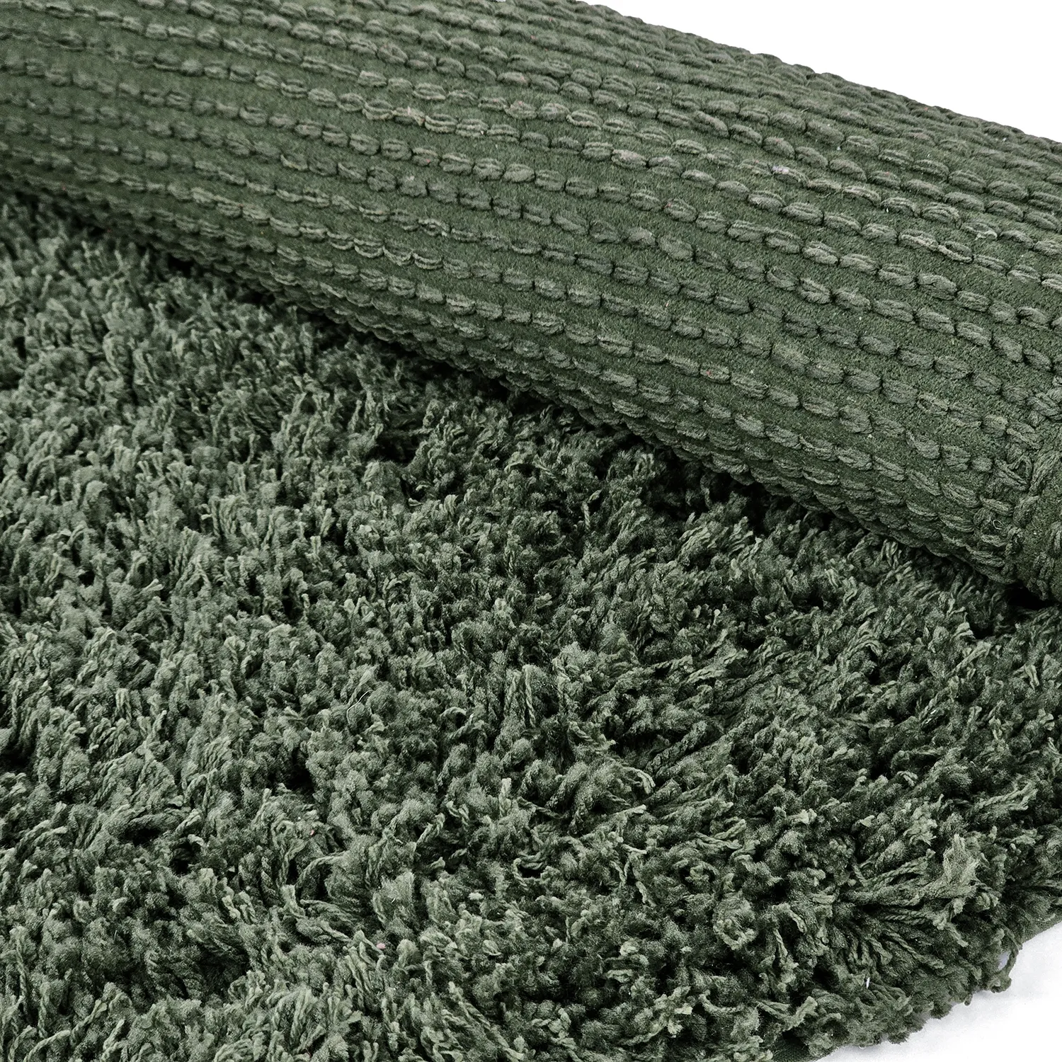 Alfombras redondeadas - Combarro Solid Cotton Shaggy (verde)