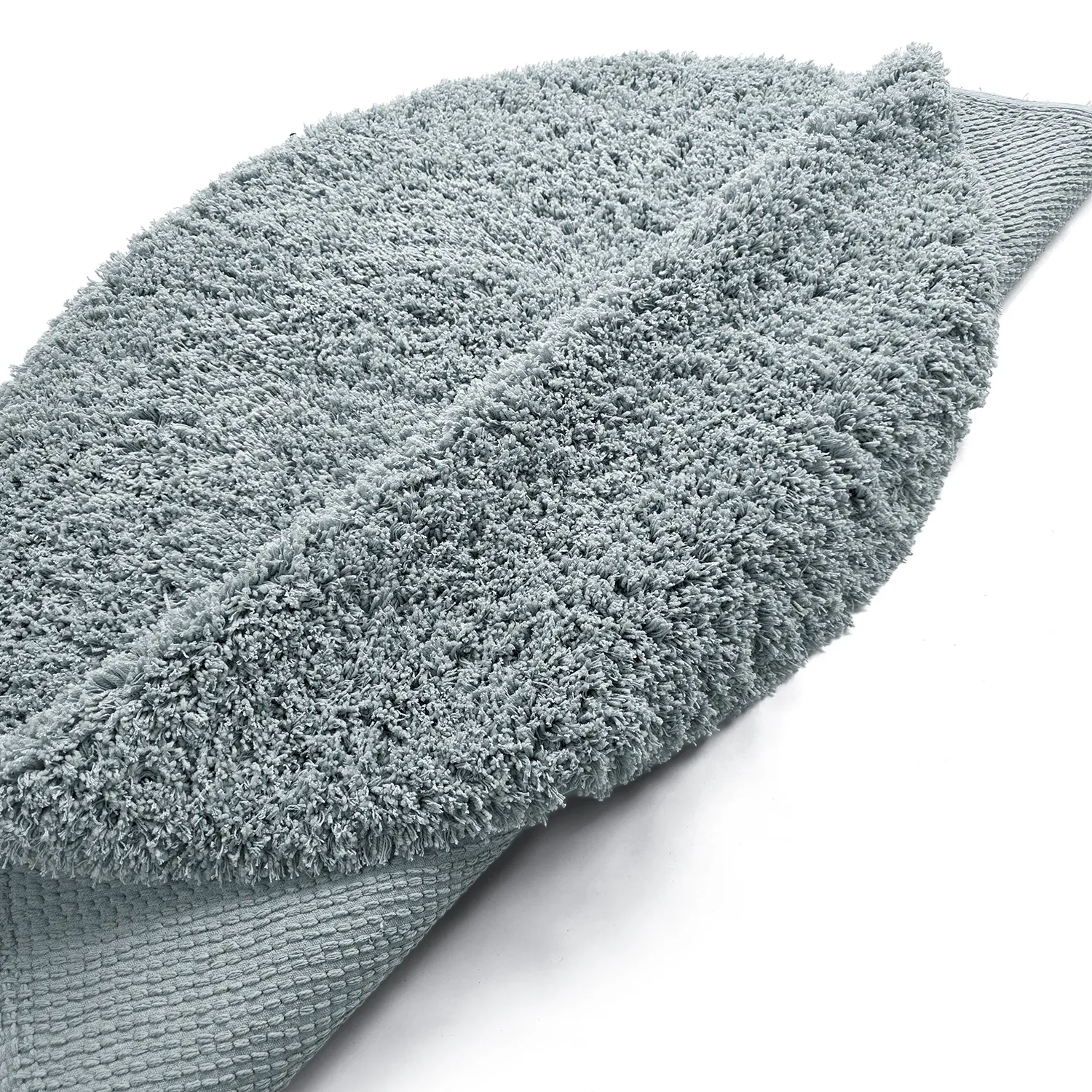 Alfombras redondeadas - Combarro Solid Cotton Shaggy (azul claro)