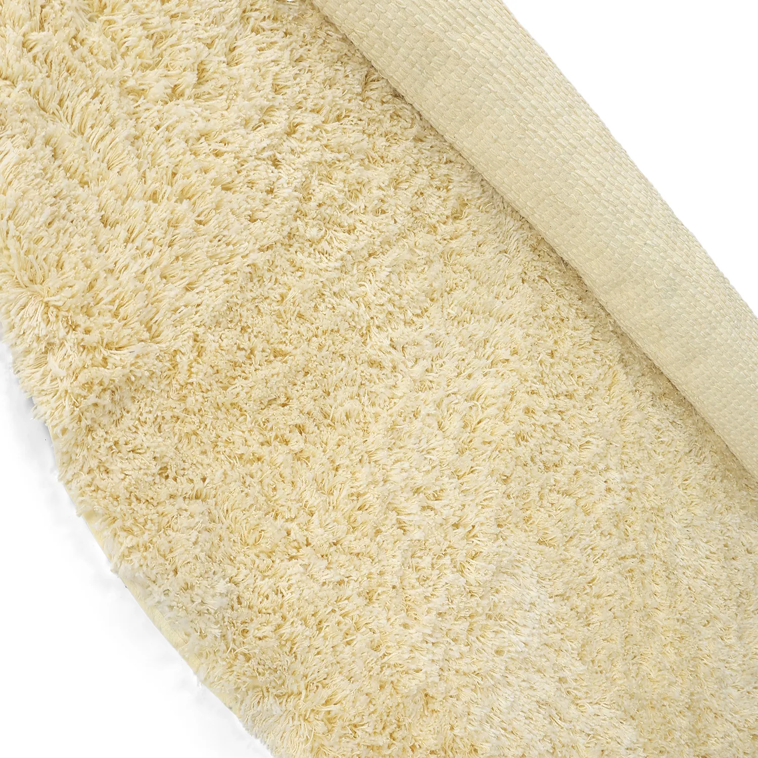 Alfombras redondeadas - Combarro Solid Cotton Shaggy (amarillo claro)