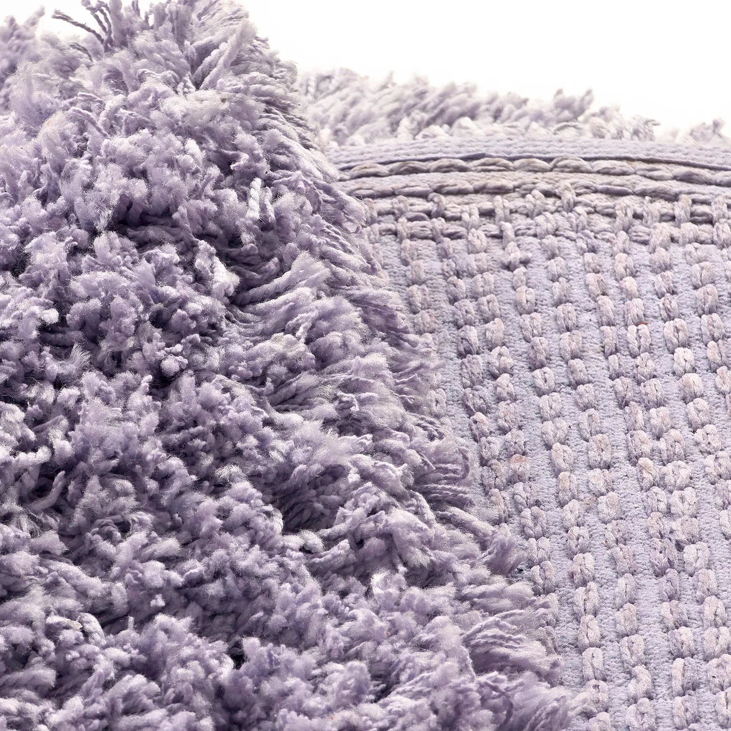 Alfombras redondeadas - Combarro Solid Cotton Shaggy (violeta claro)