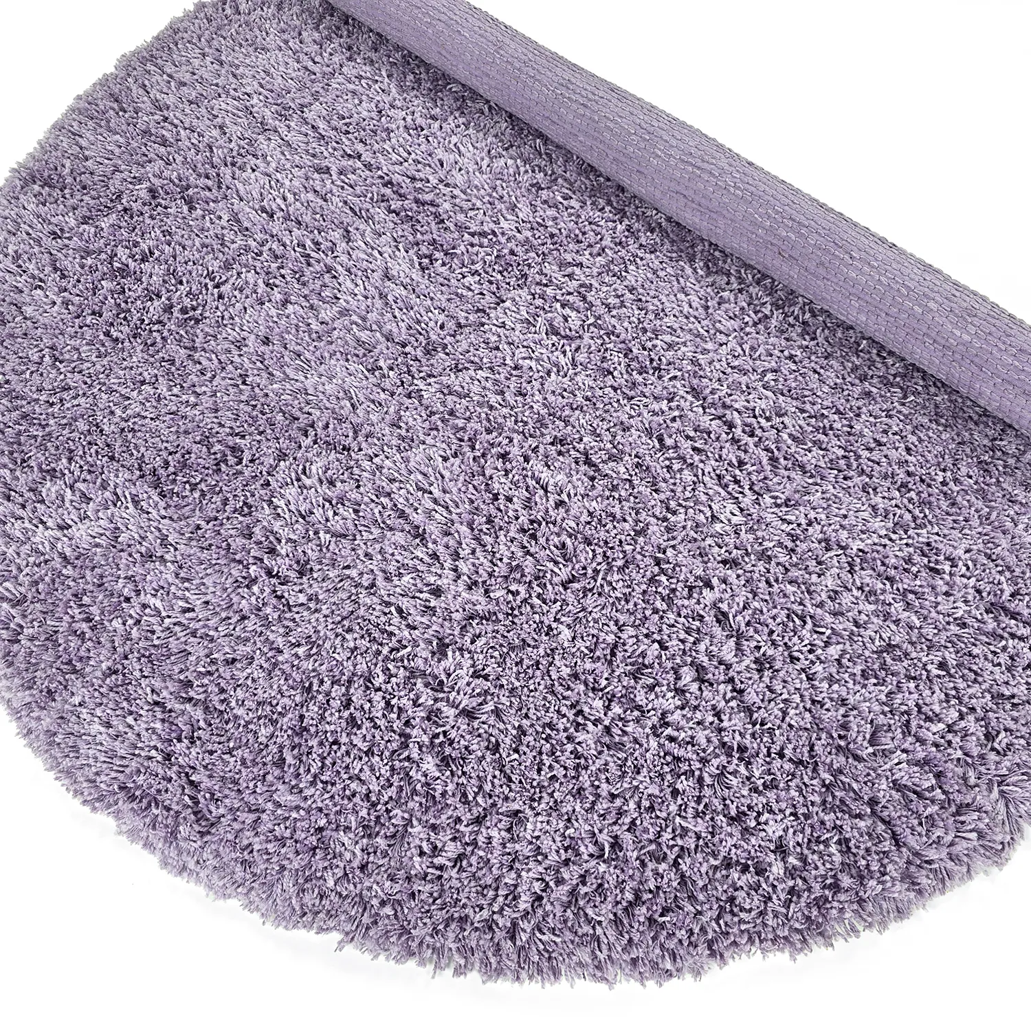 Alfombras redondeadas - Combarro Solid Cotton Shaggy (violeta claro)