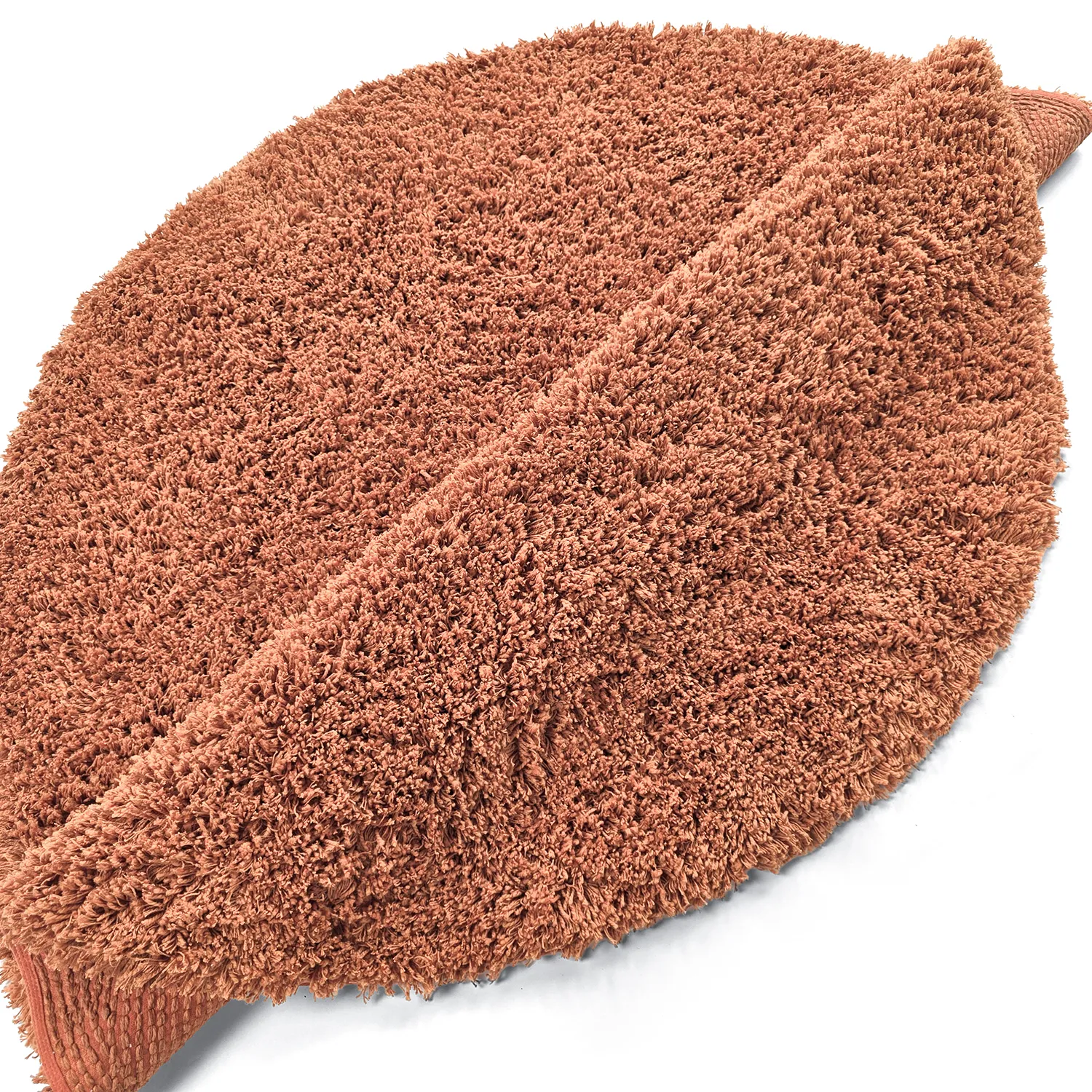 Alfombras redondeadas - Combarro Solid Cotton Shaggy (naranja claro)