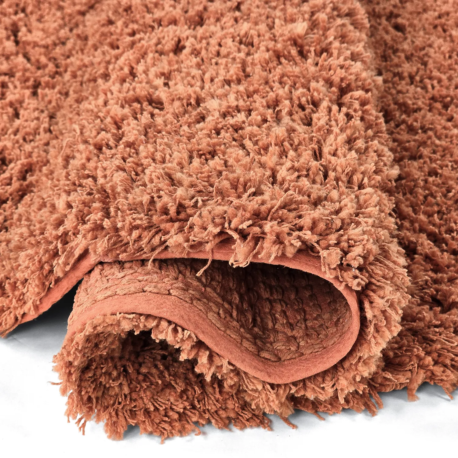 Alfombras redondeadas - Combarro Solid Cotton Shaggy (naranja claro)