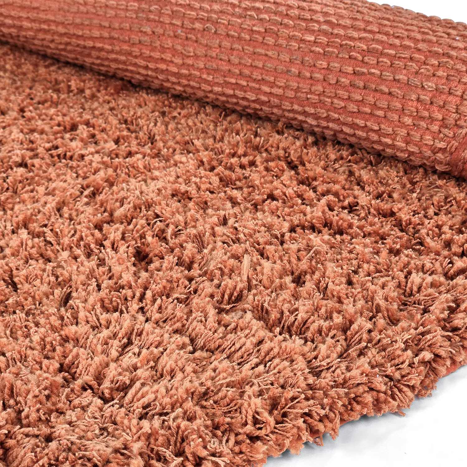 Alfombras redondeadas - Combarro Solid Cotton Shaggy (naranja claro)