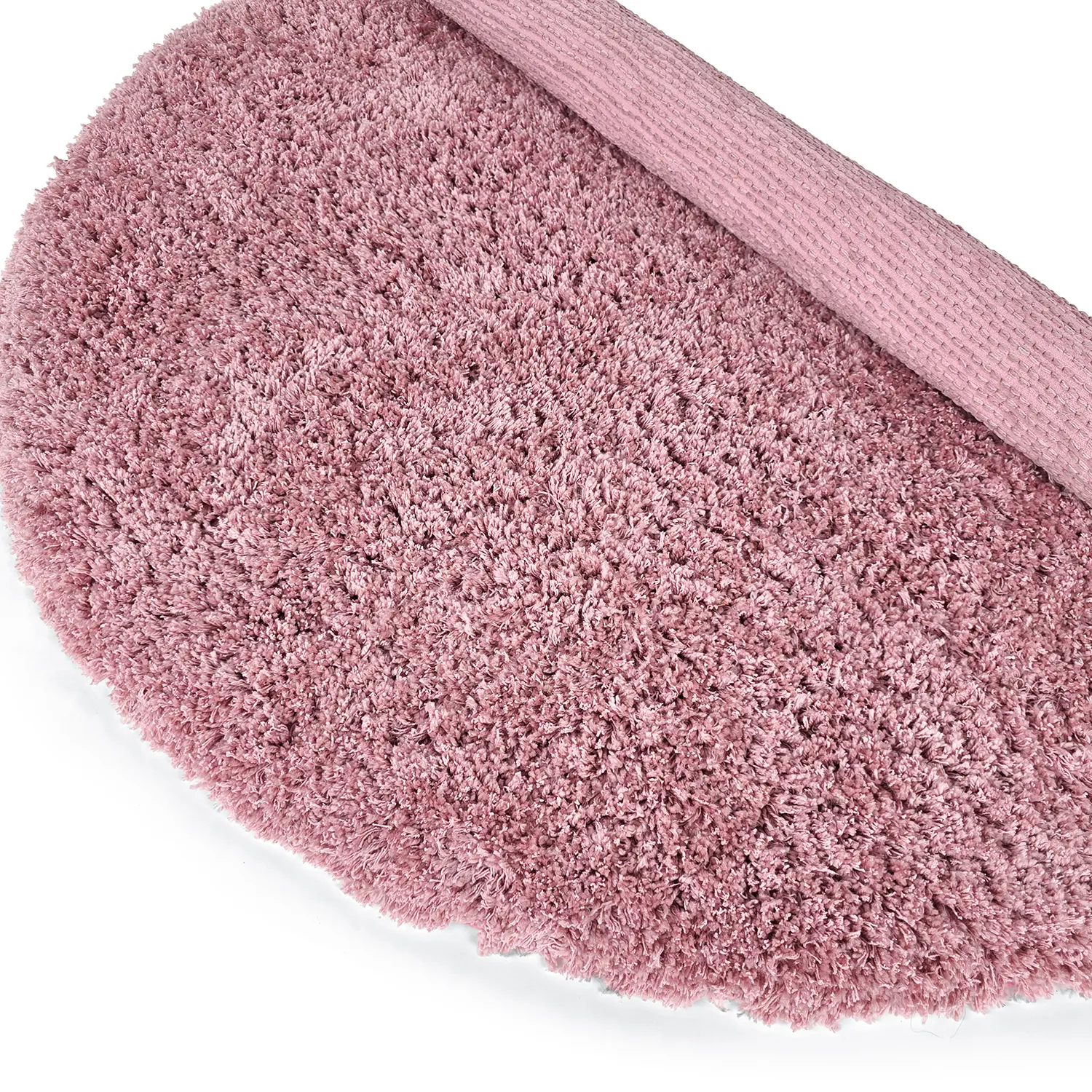 Alfombras redondeadas - Combarro Solid Cotton Shaggy (rosa claro)