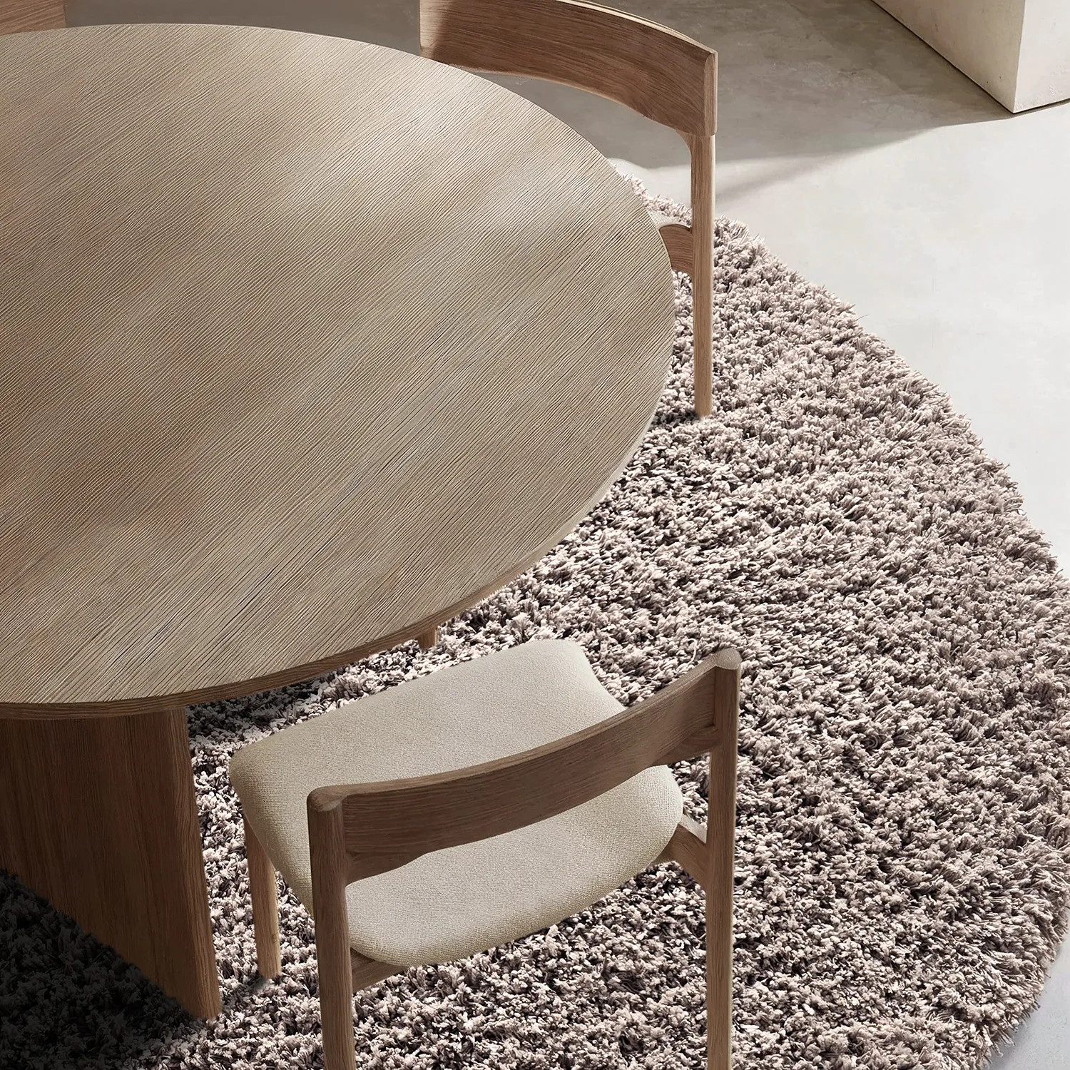 Alfombras redondeadas - Combarro Solid Cotton Shaggy (taupe)