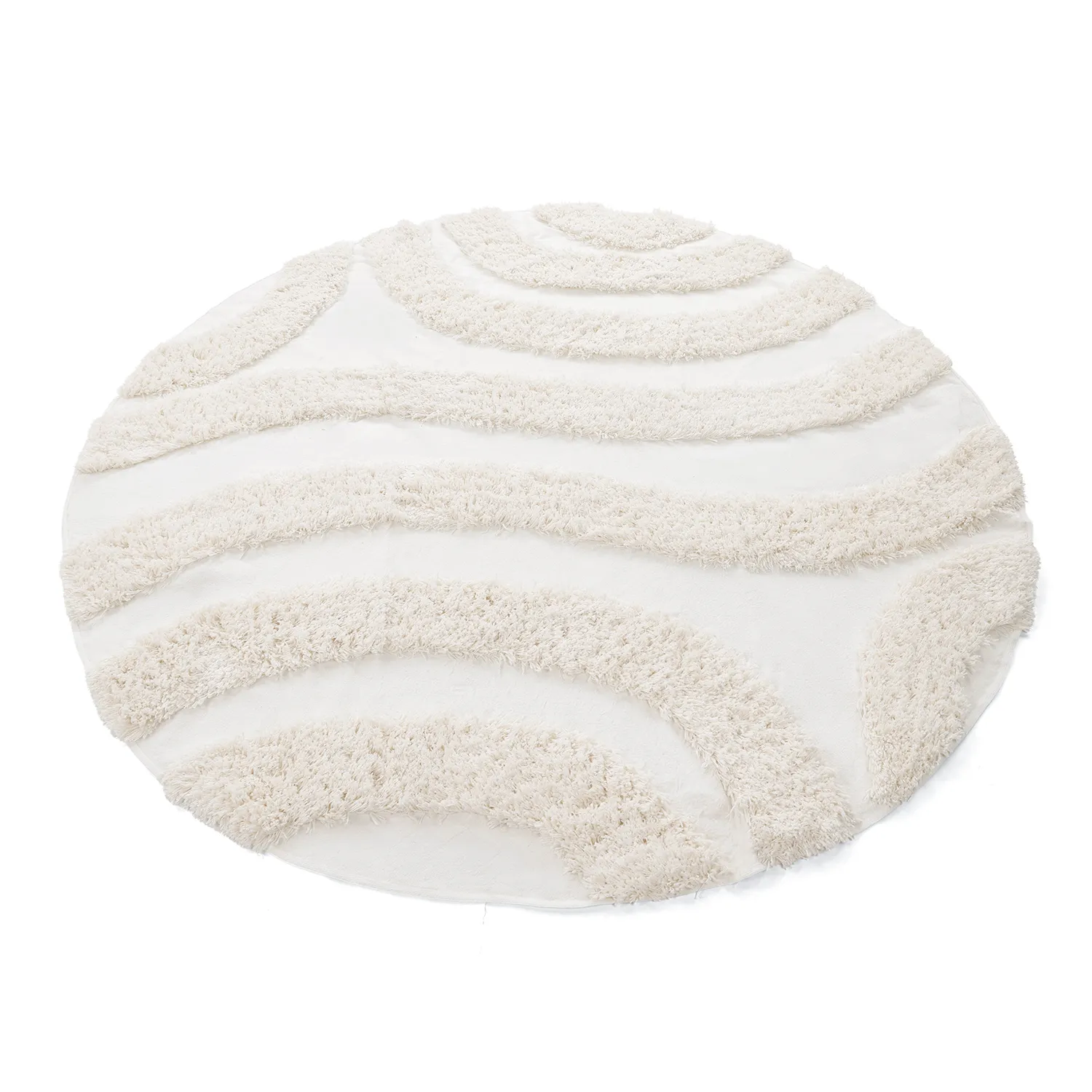 Alfombras redondeadas - Sivota Natural Cotton Shaggy (blanquecino)
