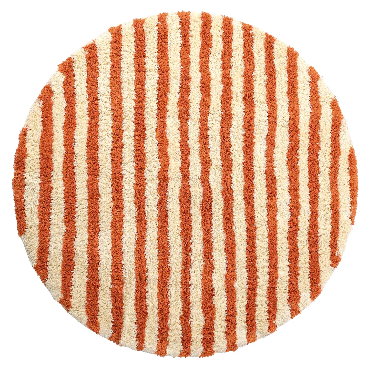 Alfombras redondeadas - Thira Stripe Cotton Shaggy (amarillo claro/naranja claro)