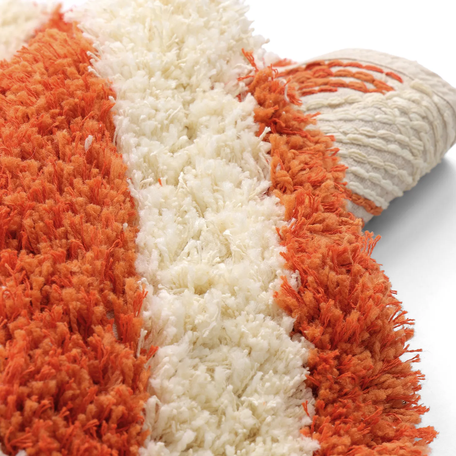 Alfombras redondeadas - Thira Stripe Cotton Shaggy (amarillo claro/naranja claro)