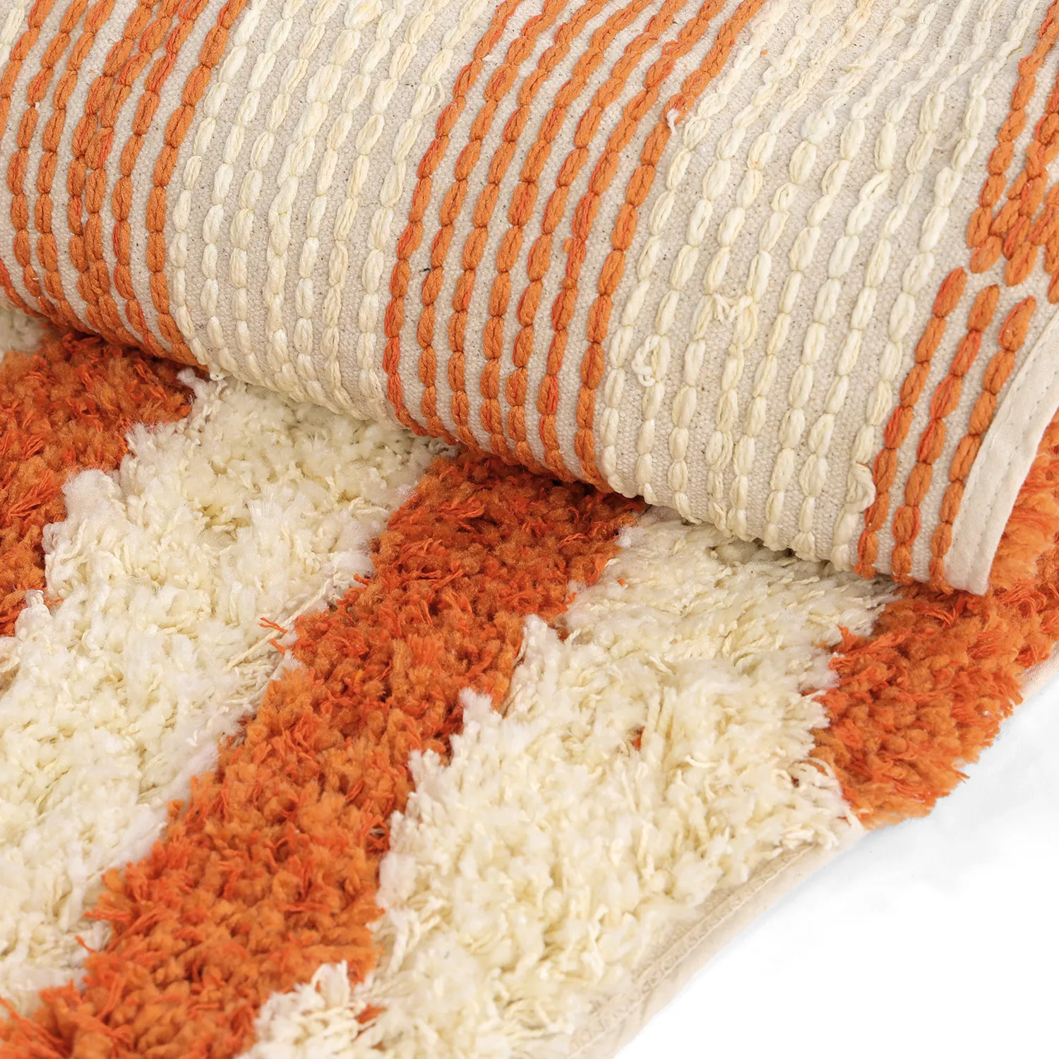 Alfombras redondeadas - Thira Stripe Cotton Shaggy (amarillo claro/naranja claro)