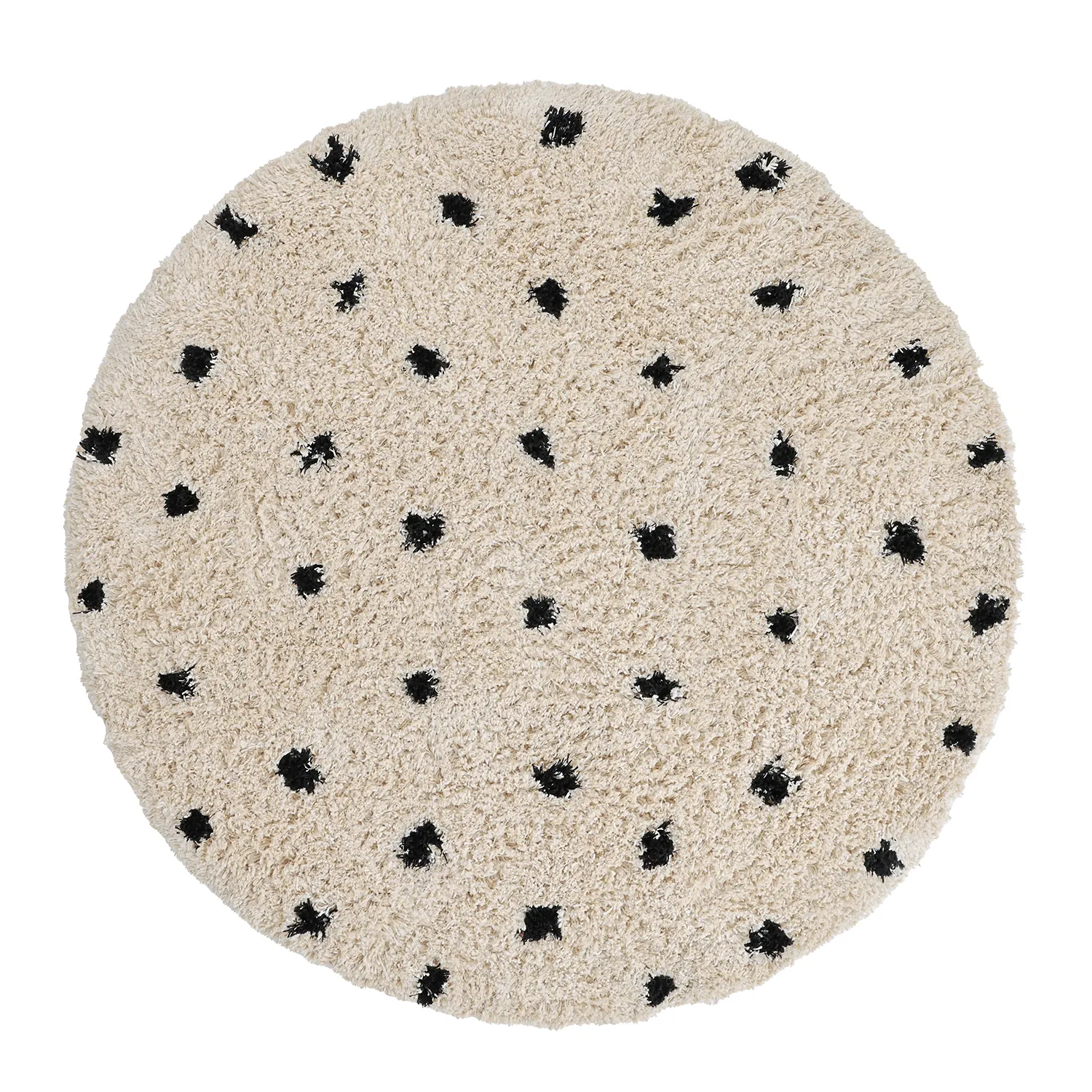Alfombras redondeadas - Soria Natural Cotton Shaggy (blanco roto/negro)
