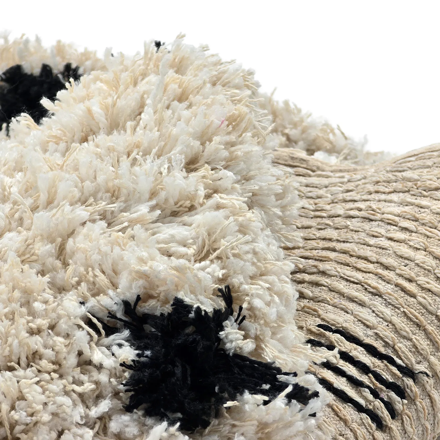 Alfombras redondeadas - Soria Natural Cotton Shaggy (blanco roto/negro)