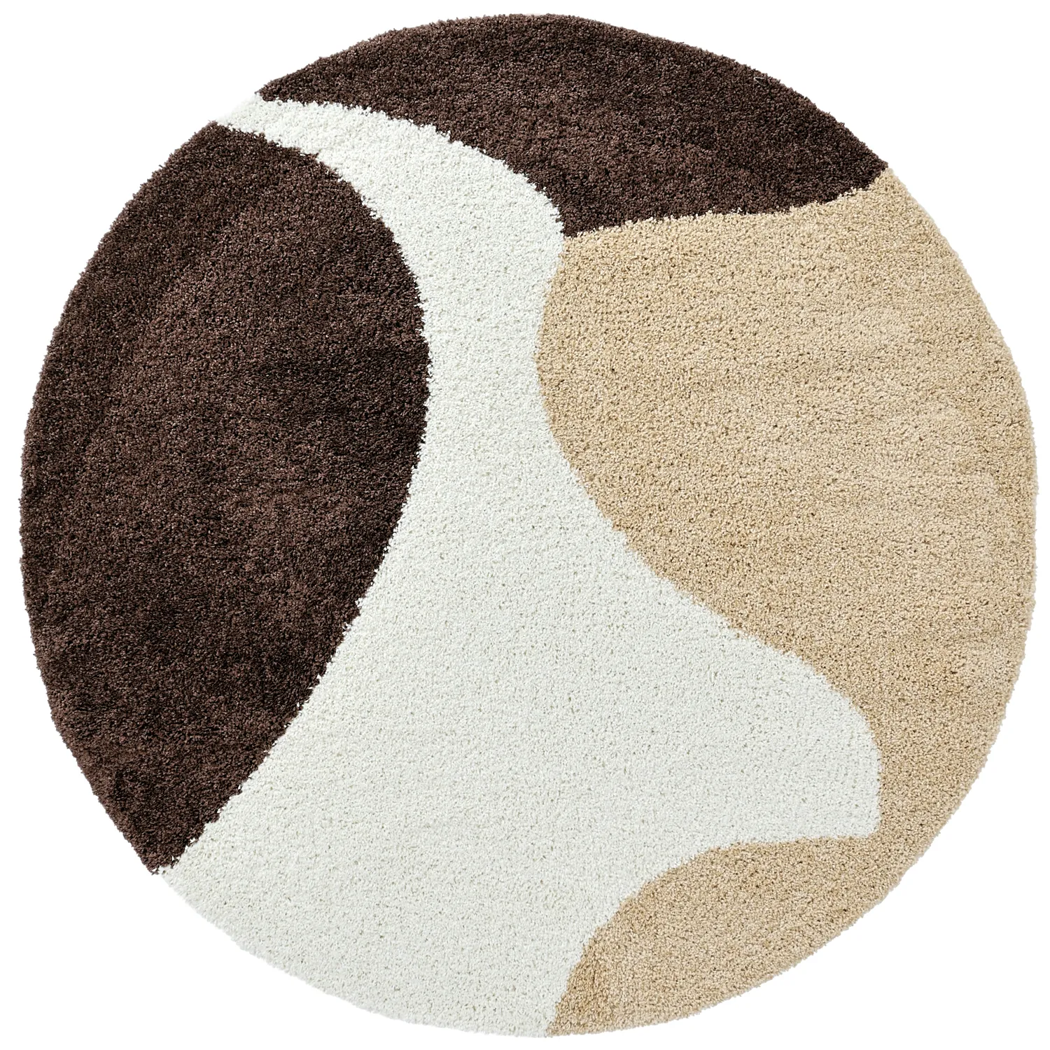 Alfombras redondeadas - Chiniot (marrón/beige/blanco)