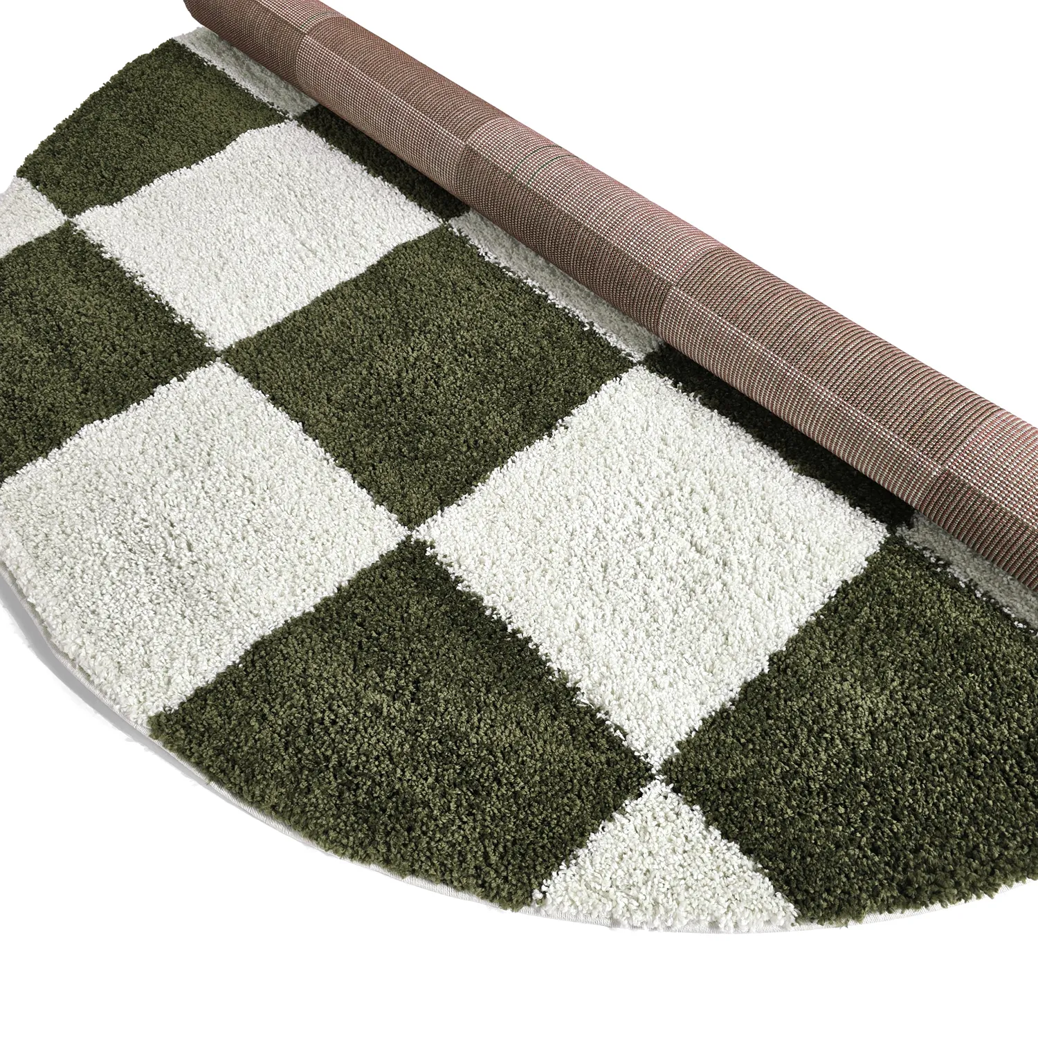 Alfombras redondeadas - Gordes (verde/blanco)