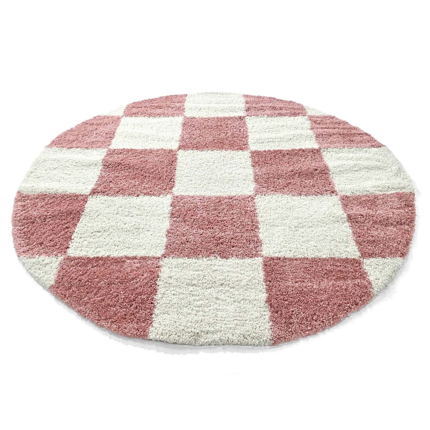 Alfombras redondeadas - Gordes (rosa/blanco)