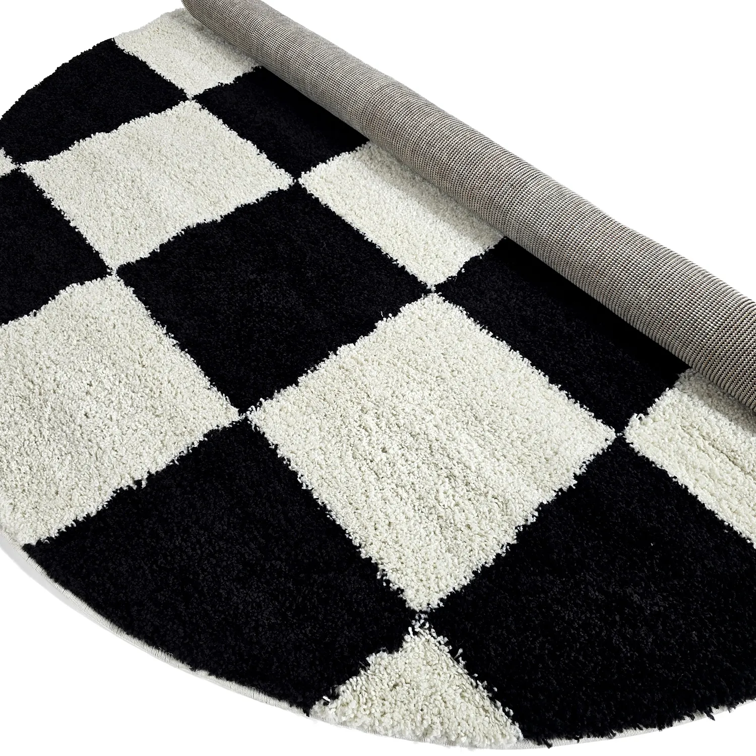 Alfombras redondeadas - Gordes (negro/blanco)