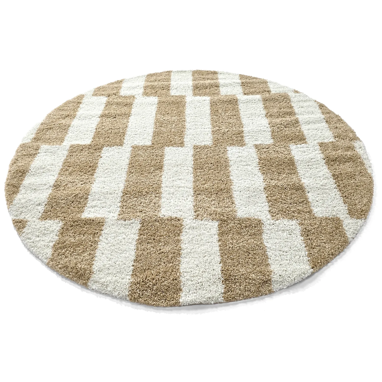 Alfombras redondeadas - Tamri (beige/blanco)