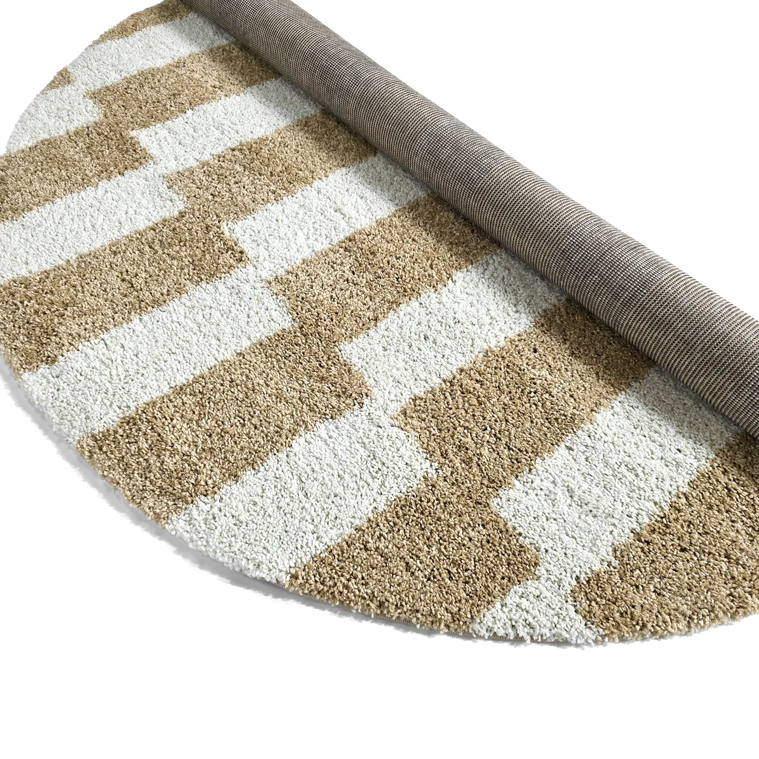 Alfombras redondeadas - Tamri (beige/blanco)